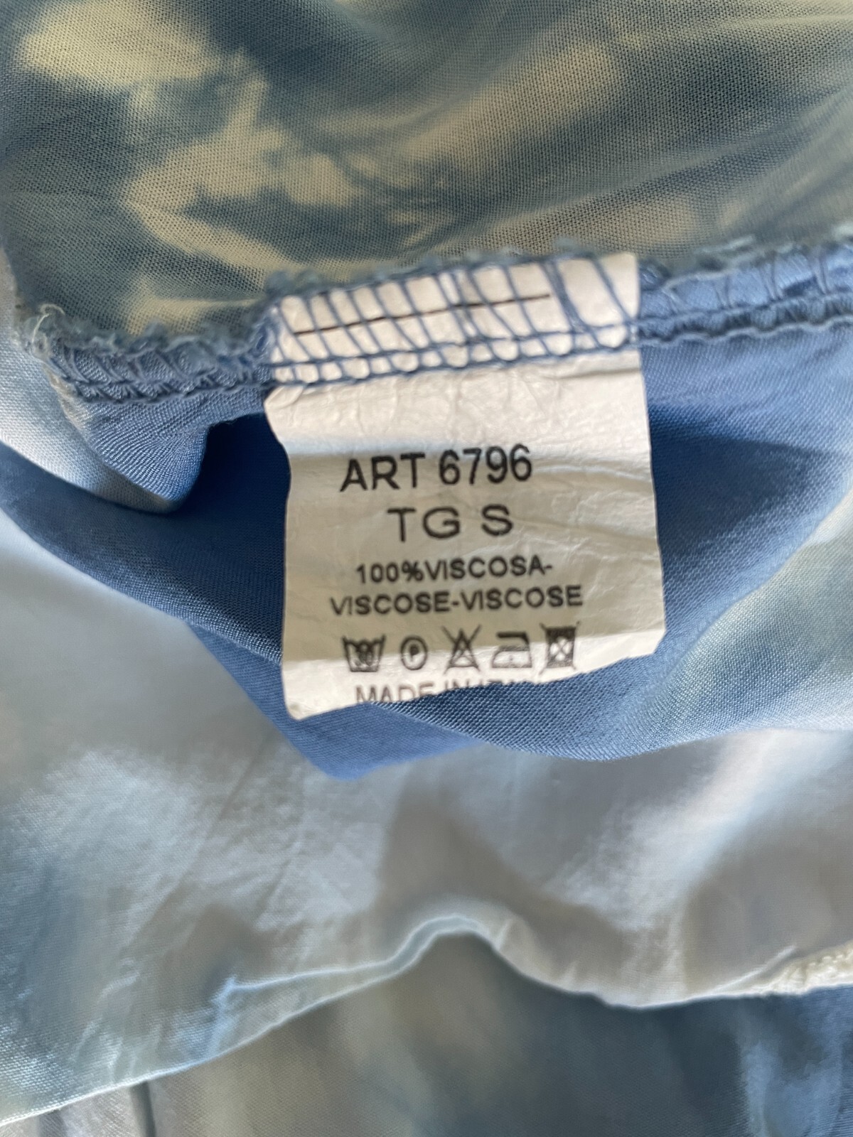 $78 Venti6 Casual Blue Tie Dye V-Neck Kaftan Dress for Beach, Travel-Size Small