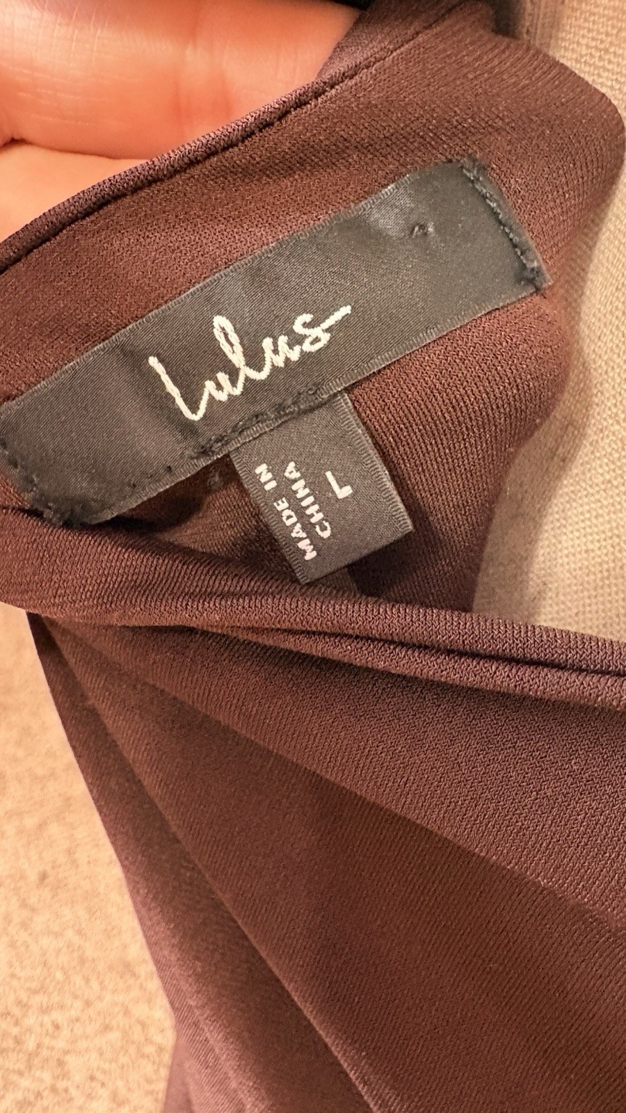 Lulus Brown Ruched Tie Back Mini Dress Sleeveless Cutout Bodycon Size Large