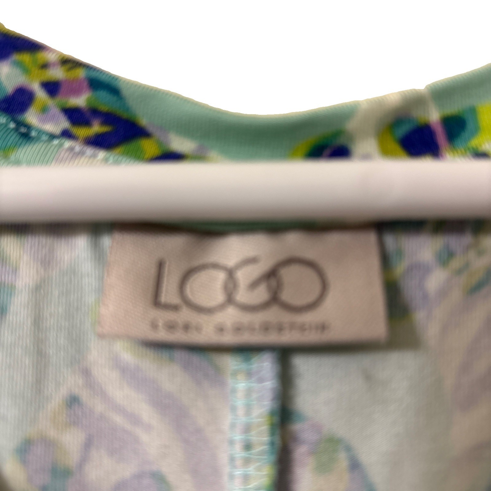 Logo by Lori Goldstein Midi Dress Mint Green Multi Size M Petite