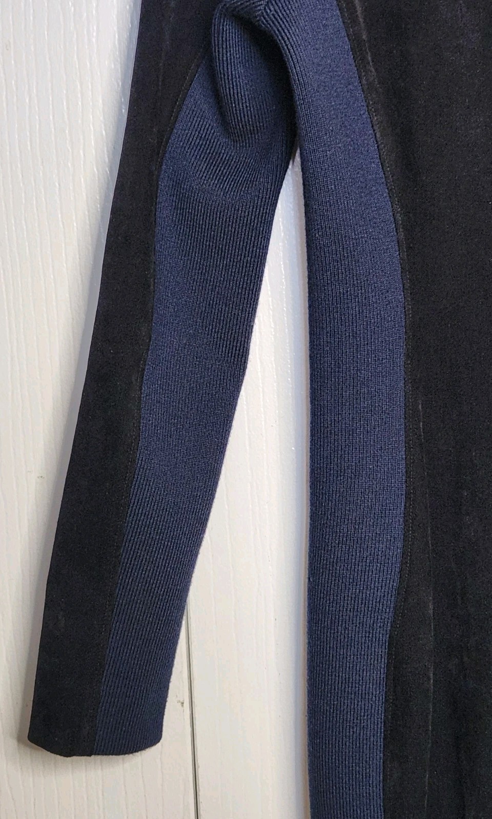 T By Alexander Wang Long Sleeve Scuba Zipper Dress Colorblock Blue Black Size 6
