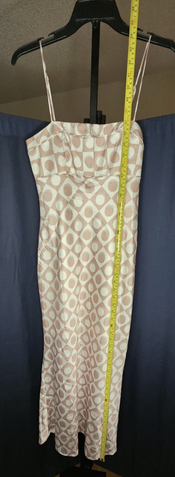 SELFIE LESLIE Lane Cove Cami Strap Sz S Maxi Dress Print Mocha NWT