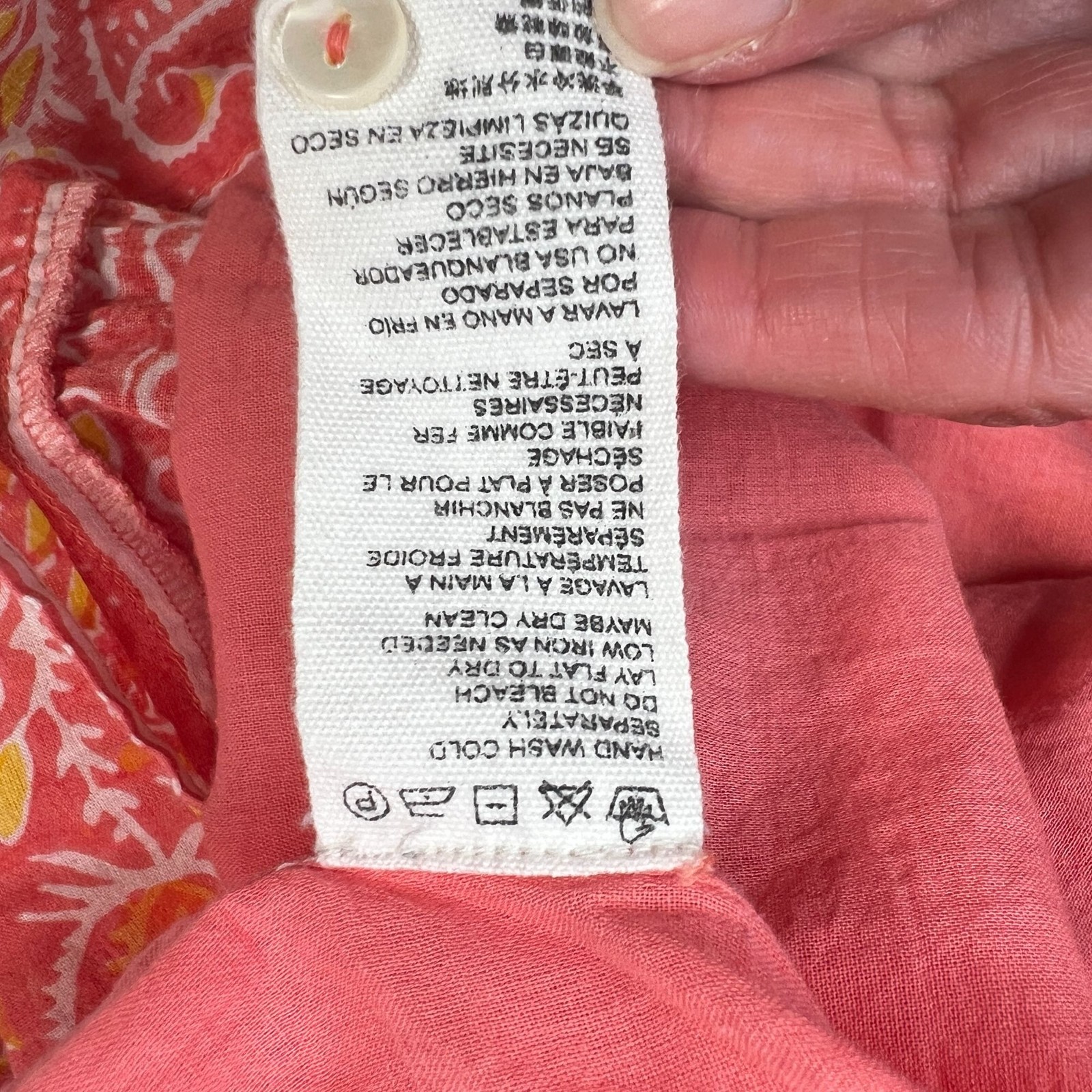 Cleobella Violet Midi Dress Blossom Floral Block Print Orange Peach Pink Medium