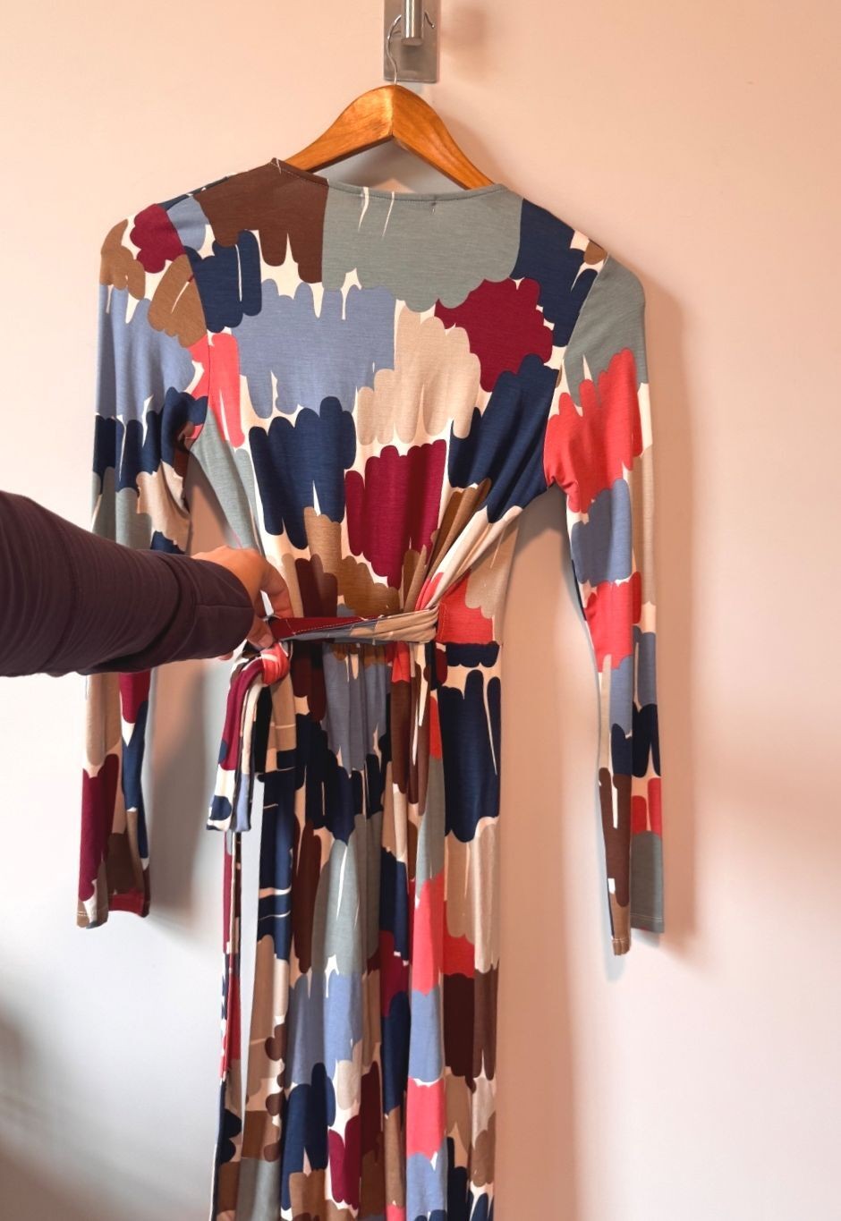 BODEN | Scribble Print Wrap Dress Jersey Knit Multicolor Size 4R (UK 8)