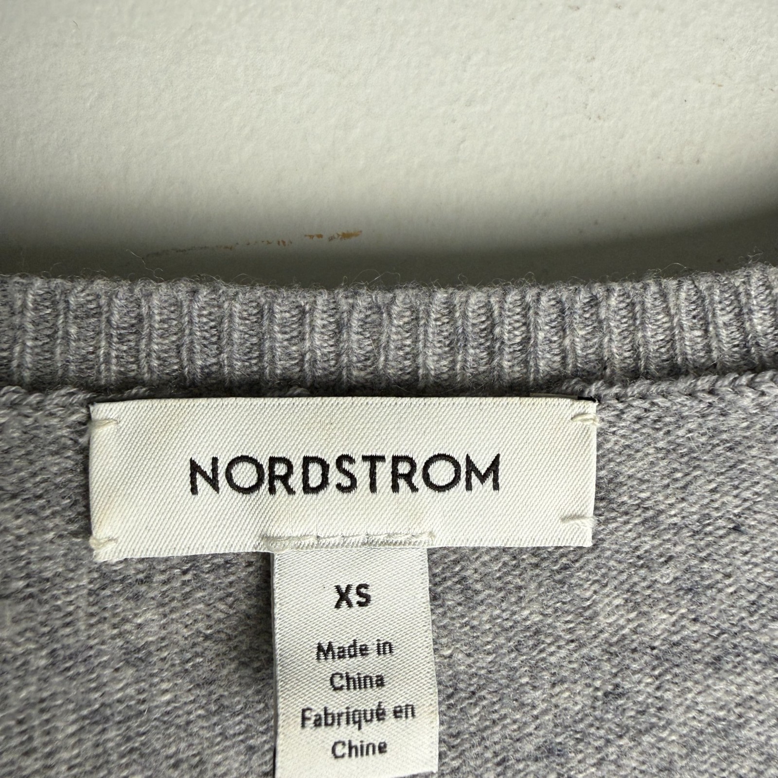 Nordstrom Wool Cashmere Blend V Neck Maxi Sweater Dress Gray XS Office Holiday