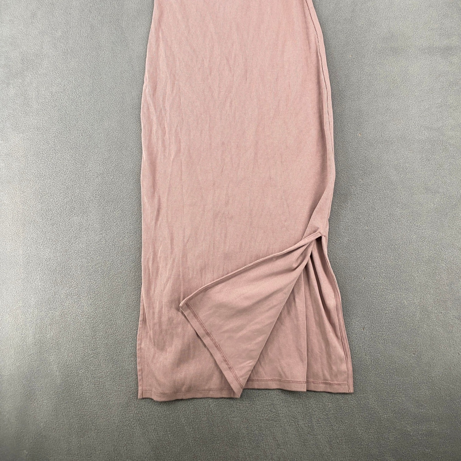 Old Navy Womens Ribbed High Neck Side Slit Maxi Dress Pink Small 5846