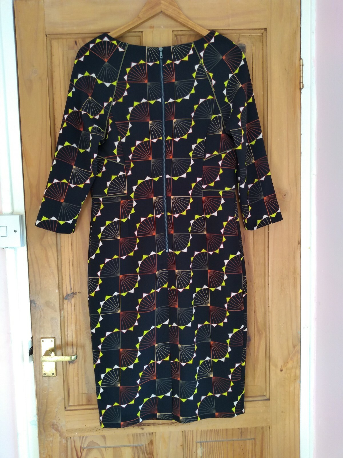 Next Black Multi Geometric Shift Dress. UK 12. Length 41 inches. BNWT