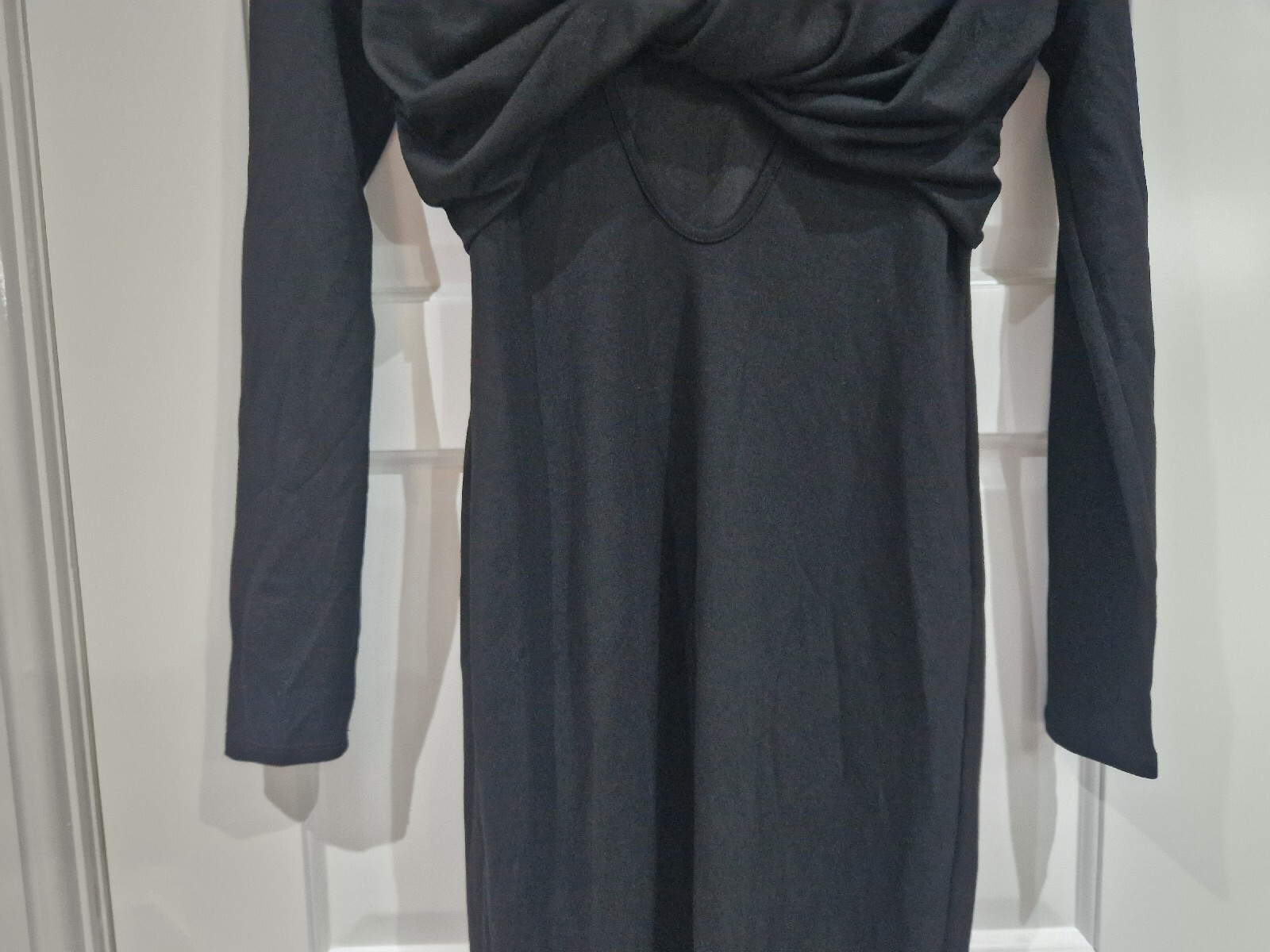 Anthropologie Twisted Front & Back Midi/Maxi Dress Size UK 10 Black New No Tags