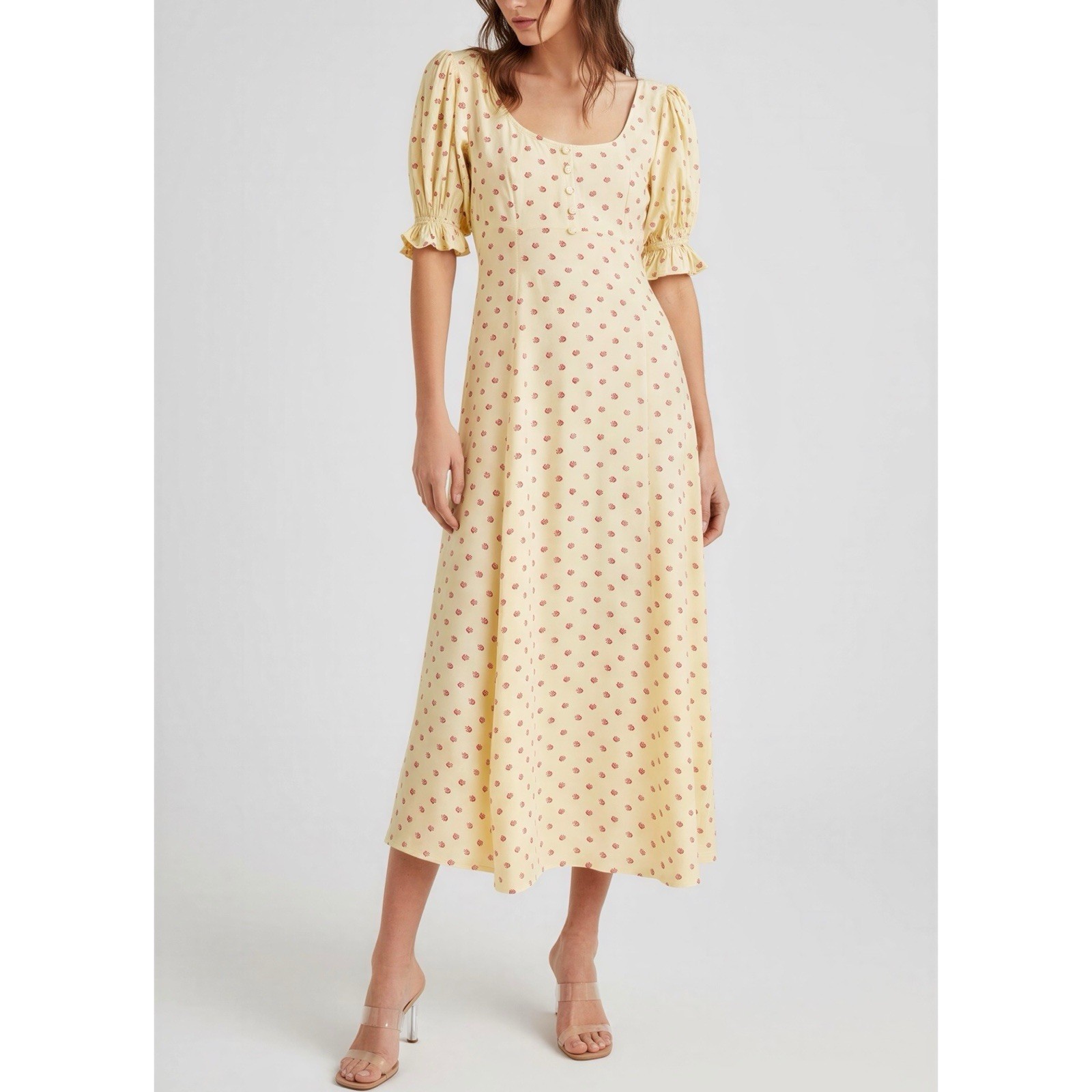 NWT FAITHFULL THE BRAND Linnie Midi Dress, Santa Maria Floral Print 4 (US) / SM