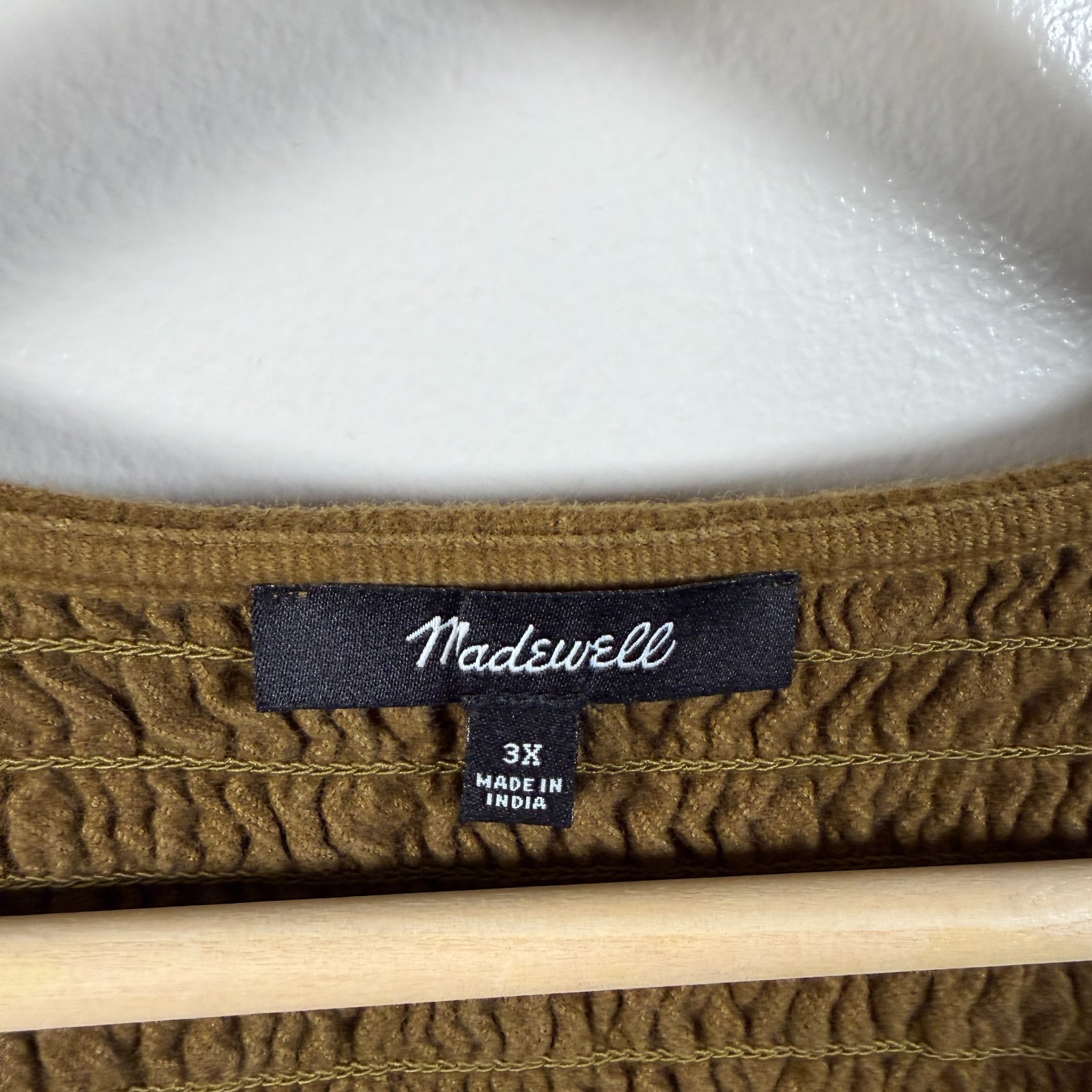 Madewell Flannel Lucie V-Neck Smocked Mini Dress Size 3X Weathered Olive Green