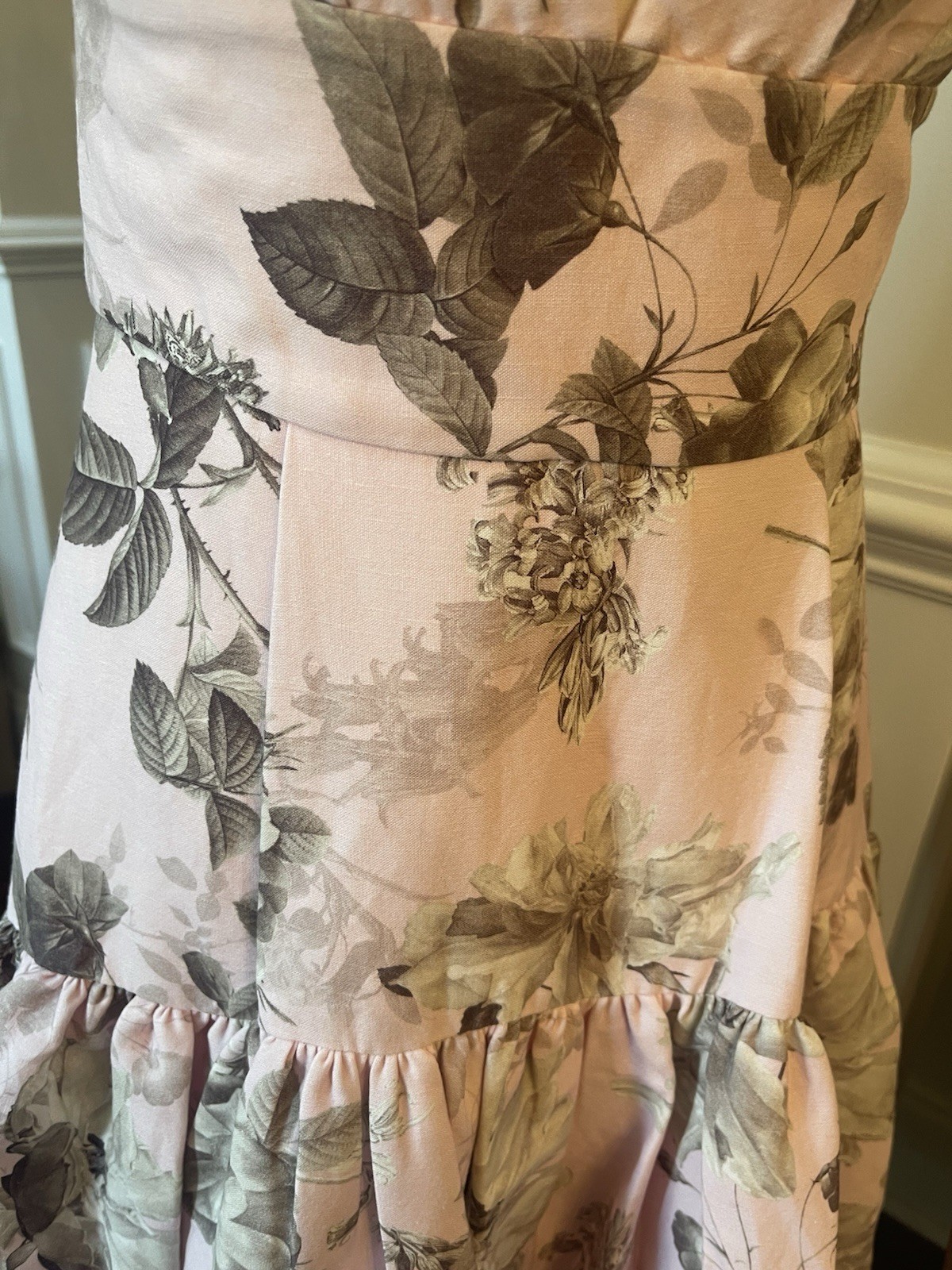 Alice + Olivia Lila Structured Midi Dress Meadow Pink Floral US 6 UK/AU 10 NWT