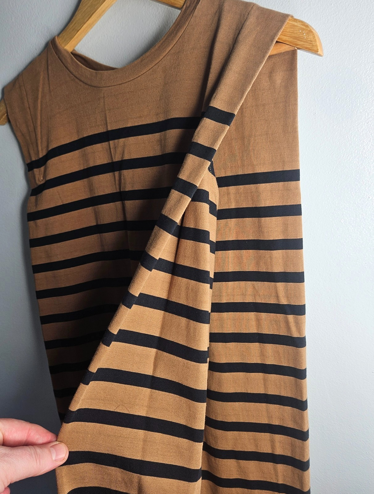 JOURNAL STANDARD Relume Maxi Dress M Sleeveless Brown Blue Striped 100% Cotton