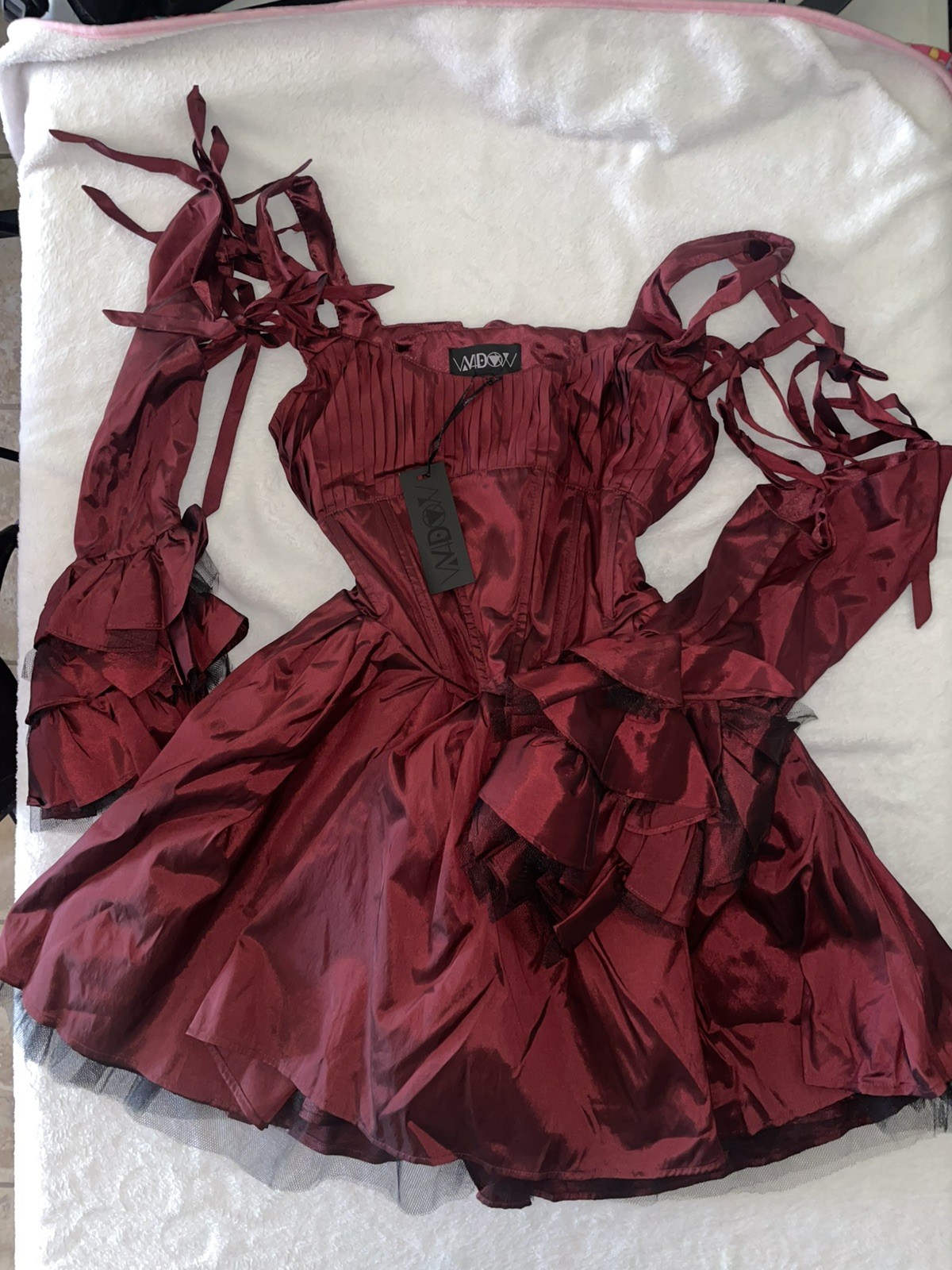 Dollskill Widow Haunted Mini Vampire Goth Dress Sz L Red