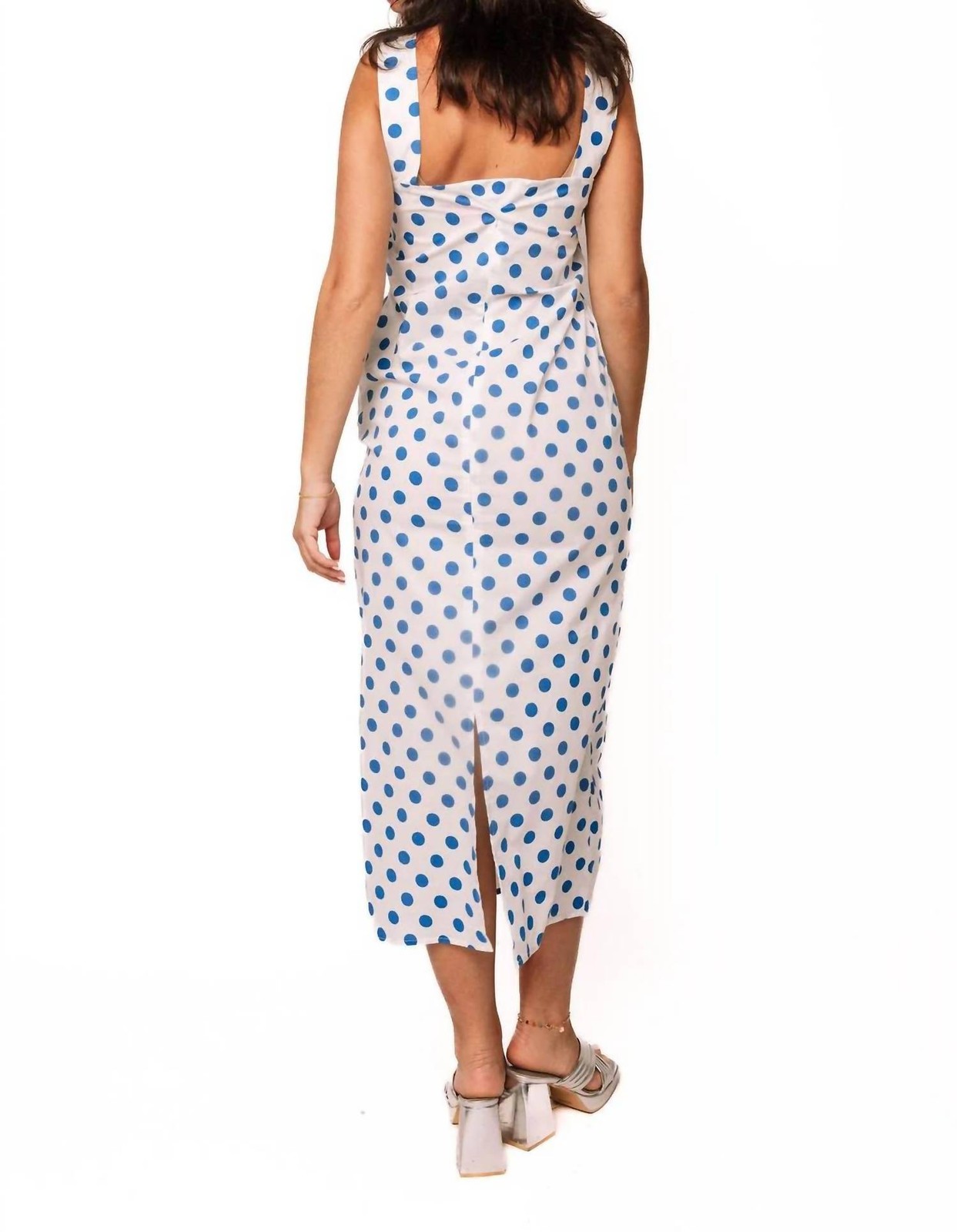 Queen Of Sparkles Polka Dot Lemon Tree Midi Tank Dress Size XS