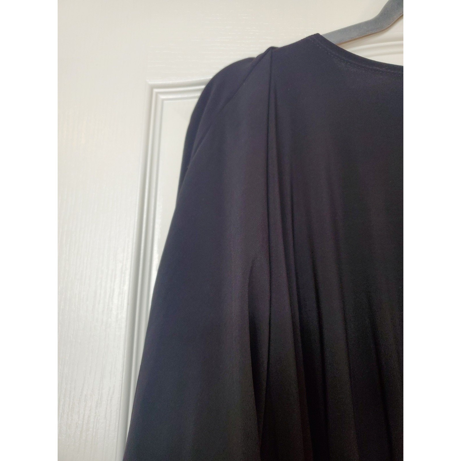 Koh Koh Black V-Neck Front Knot Slimming Side Slit Maxi Dress NWT, Plus Size 2XL