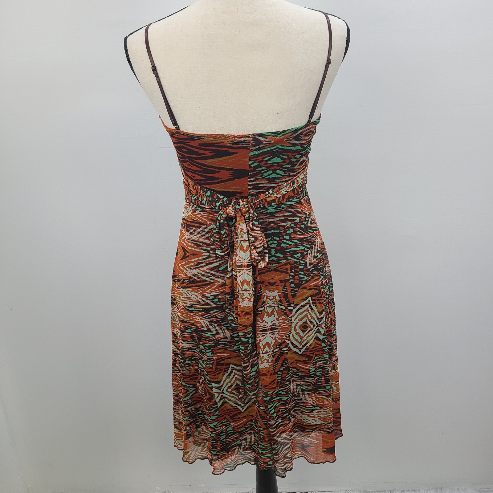 Ruby Rox Dress Women Small Brown Multicolor Adjustable Lined Pullover Padded