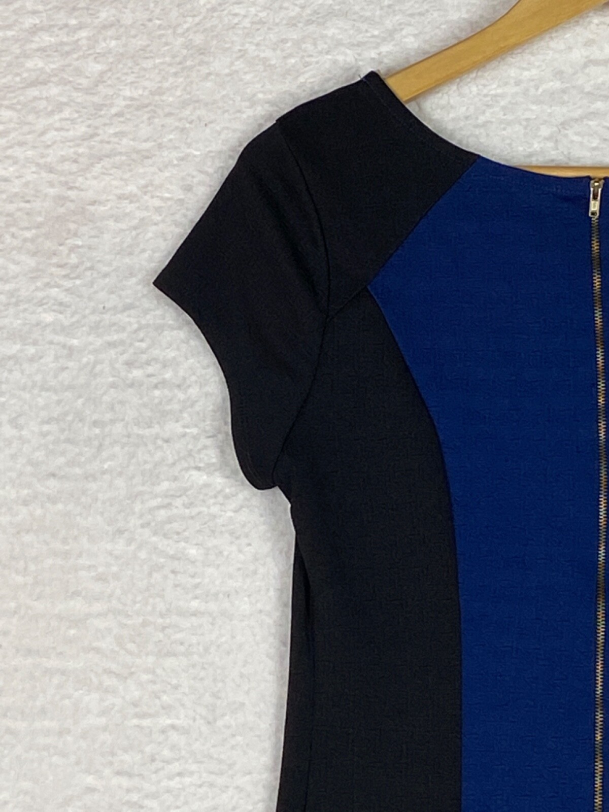 My Michelle Sheath Dress Junior 13 Color block Textured Short Sleeves Office