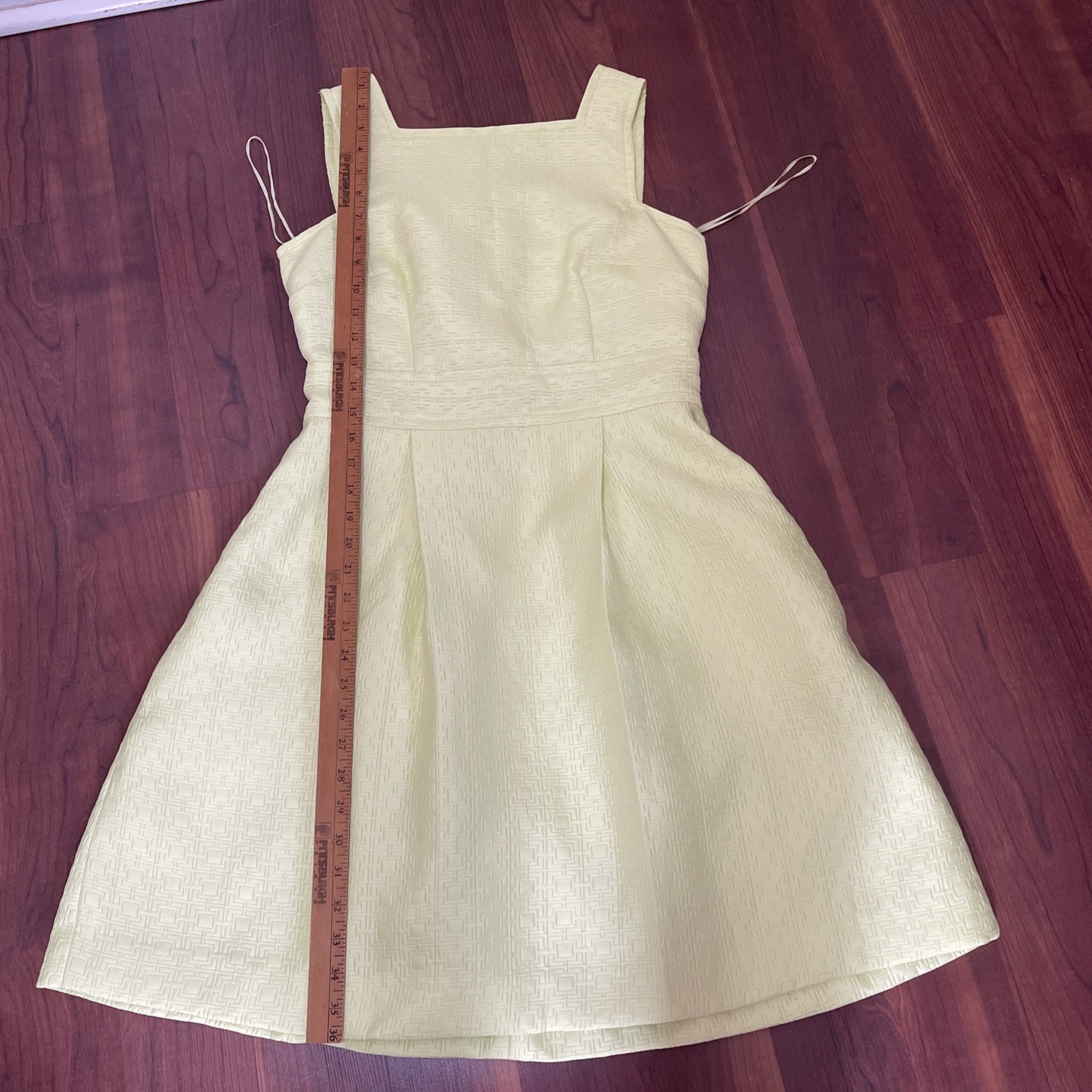 MiXT HEIDI WEISEL satin taffeta Pleated Skirt Retro Classy DRESS Neon Green sz 8