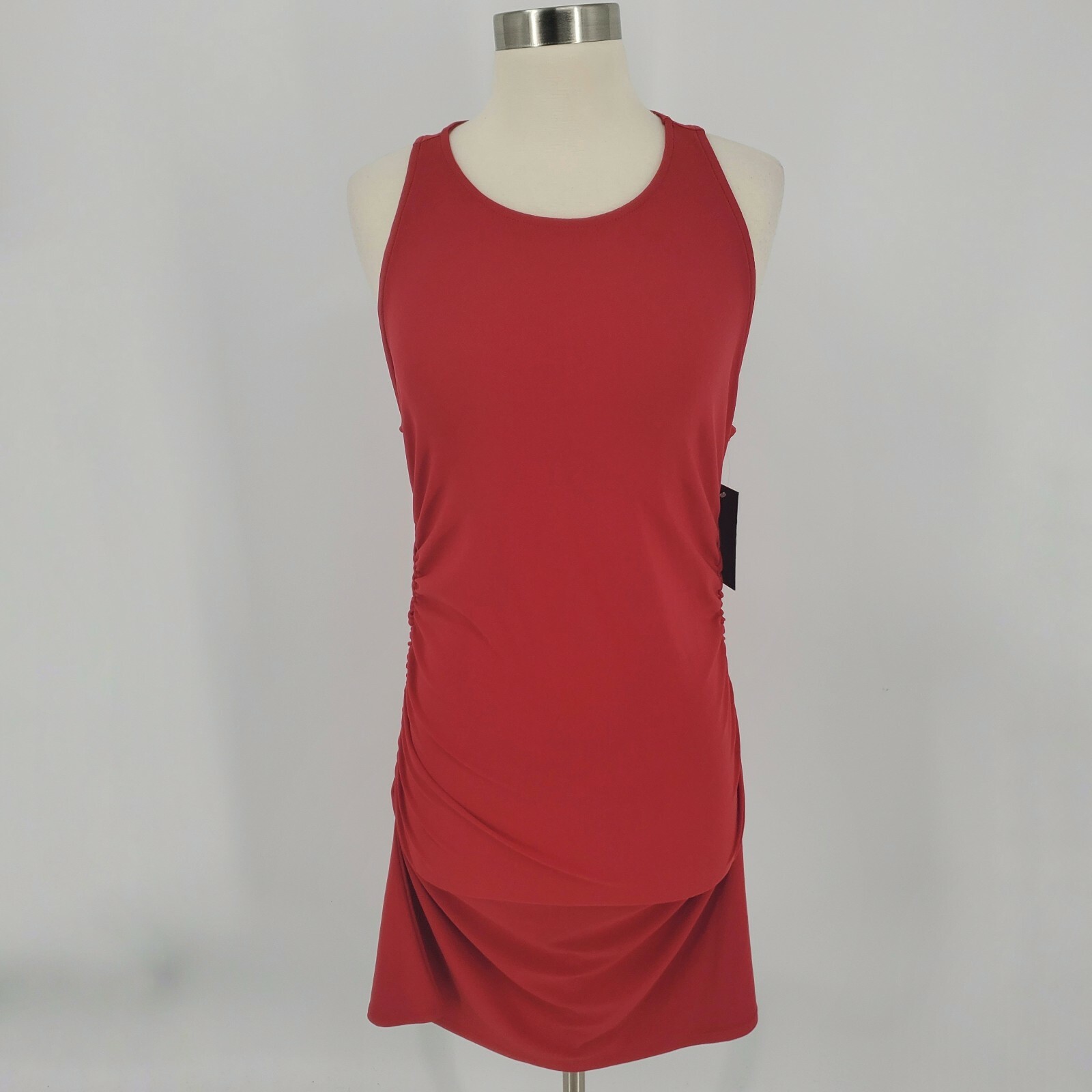 Free Press Side Ruched Mini Dress Sleeveless Red Size Large NWT