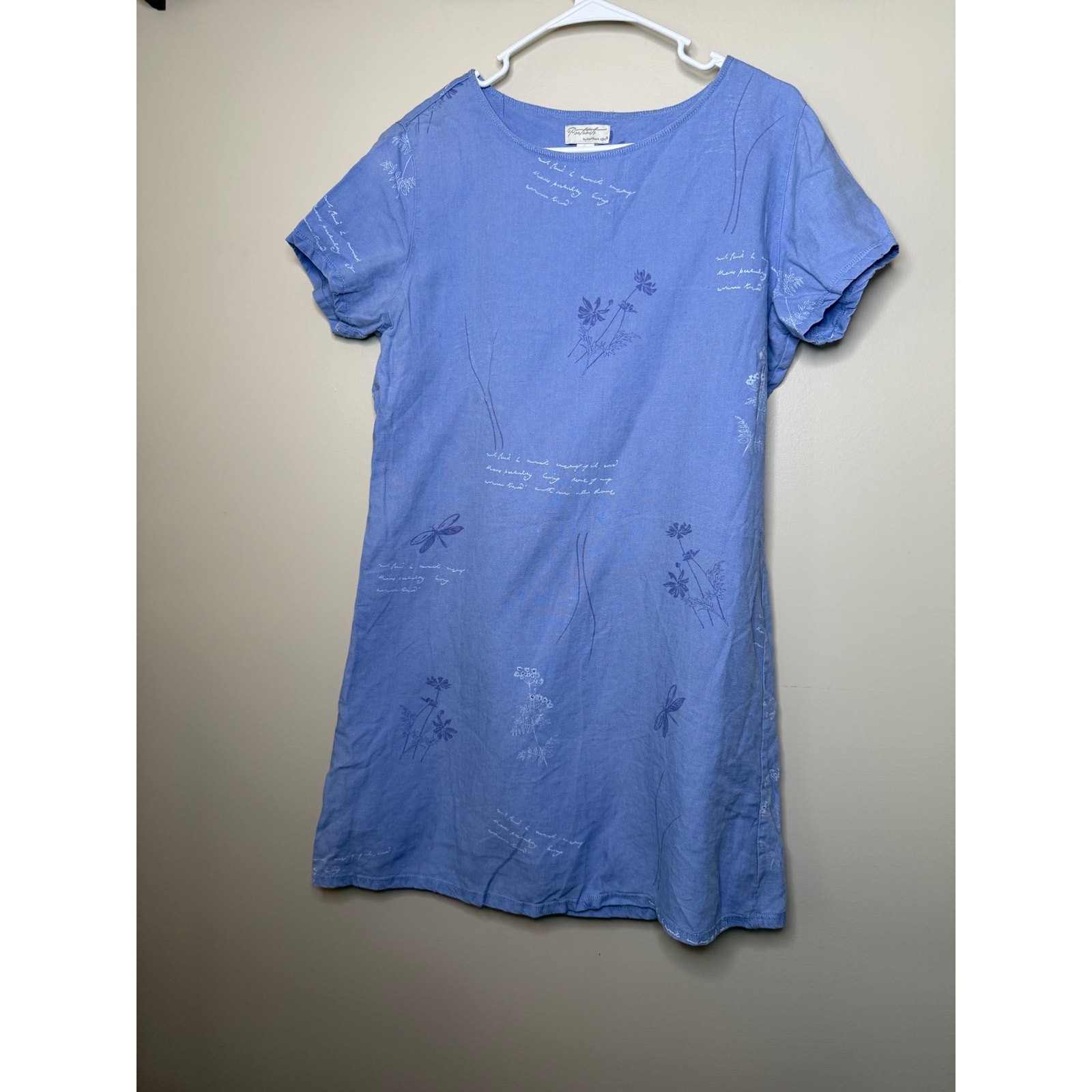 Portrait by Northern Isles 100% Pure Linen Blue Floral Dress Women’s 12