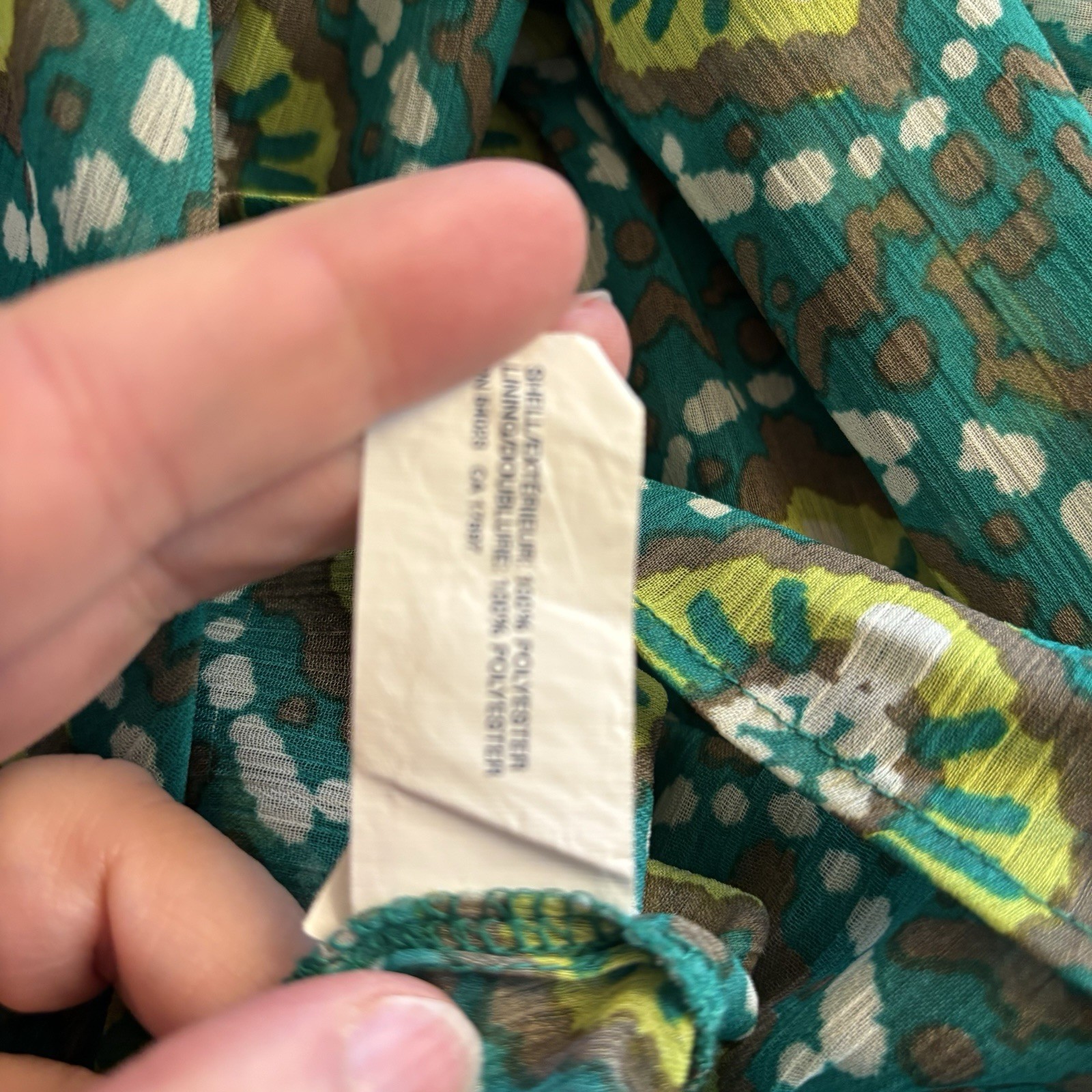 Gap Green Geometric Patterned Sheer Dress. Size S. Perfect for Spring or Summer