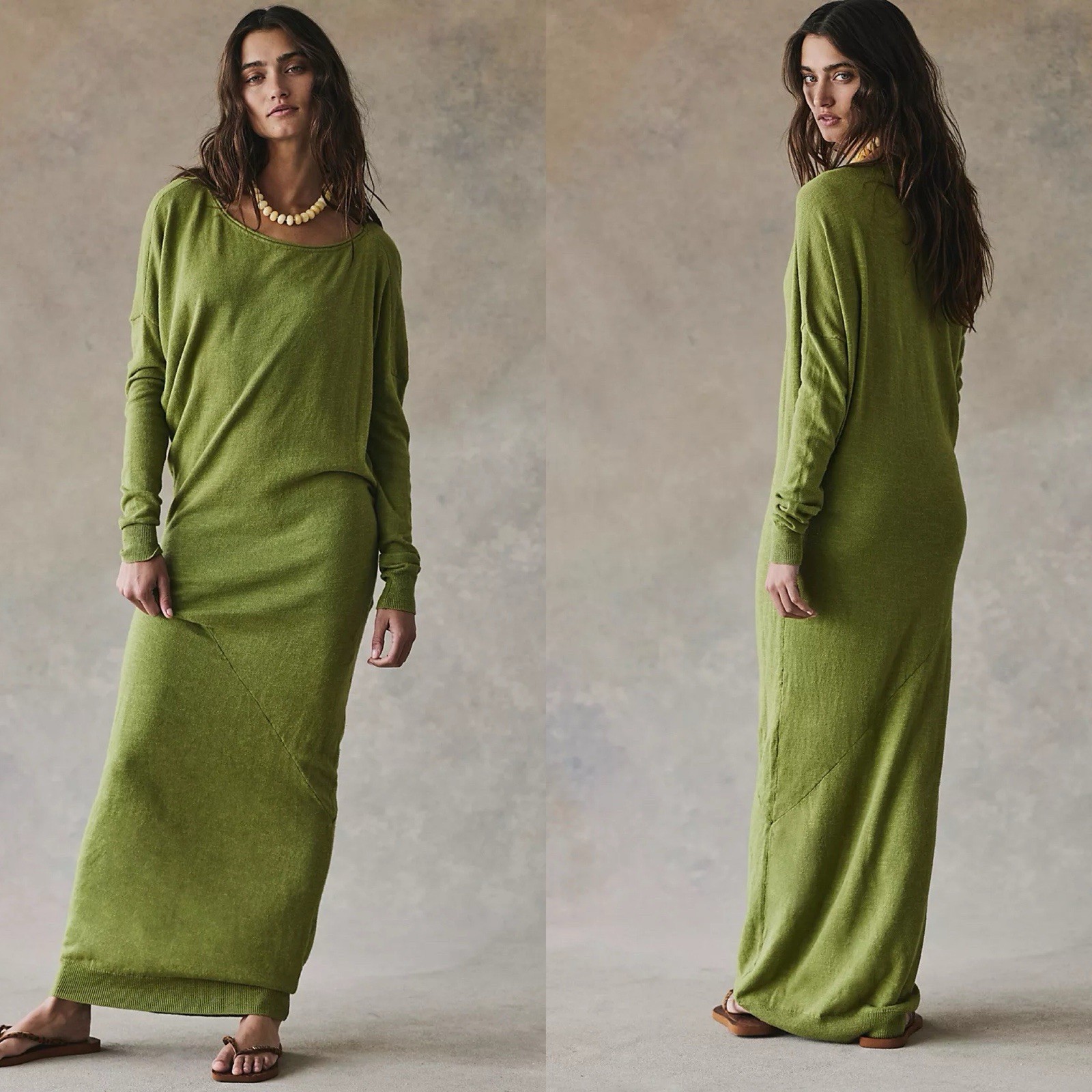 Free People Hollis Asymmetrical Beach Boho Maxi Dress Medium NWT Indie Vacation