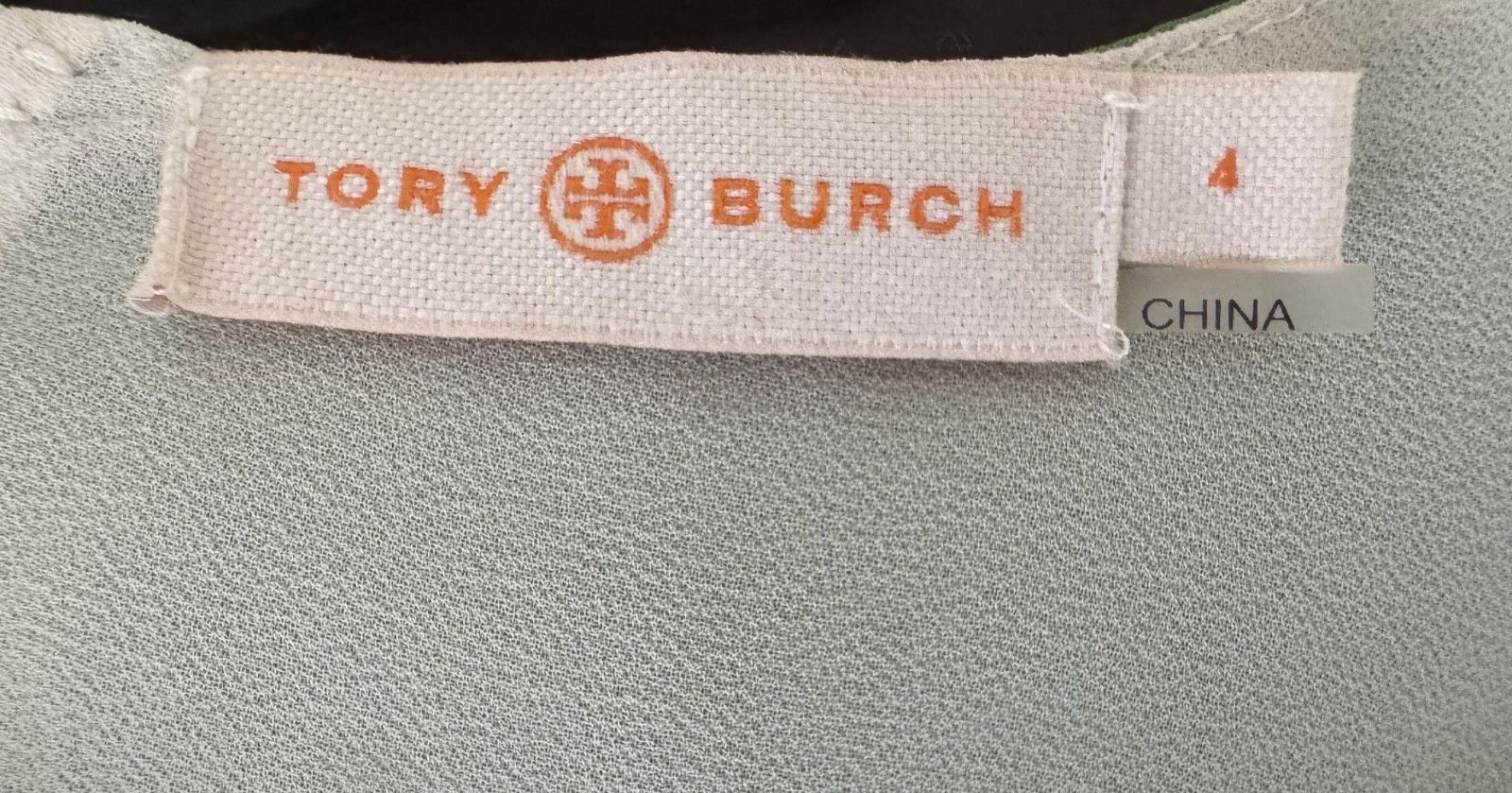 Tory Burch Mallory Silk Colorblock Shift Dress Green Blue Scarf Print Size 4