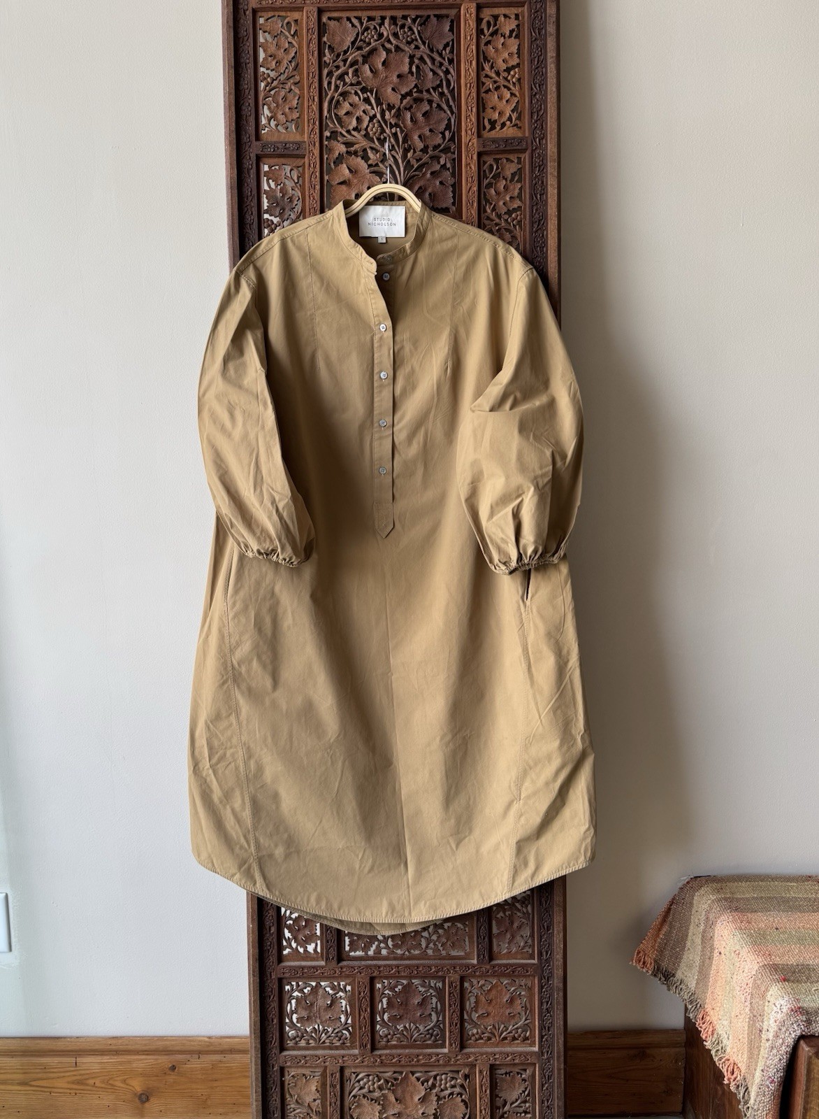 Studio Nicholson Cotton Poplin Villeroy Shift Dress Mid Length Sz 1 S