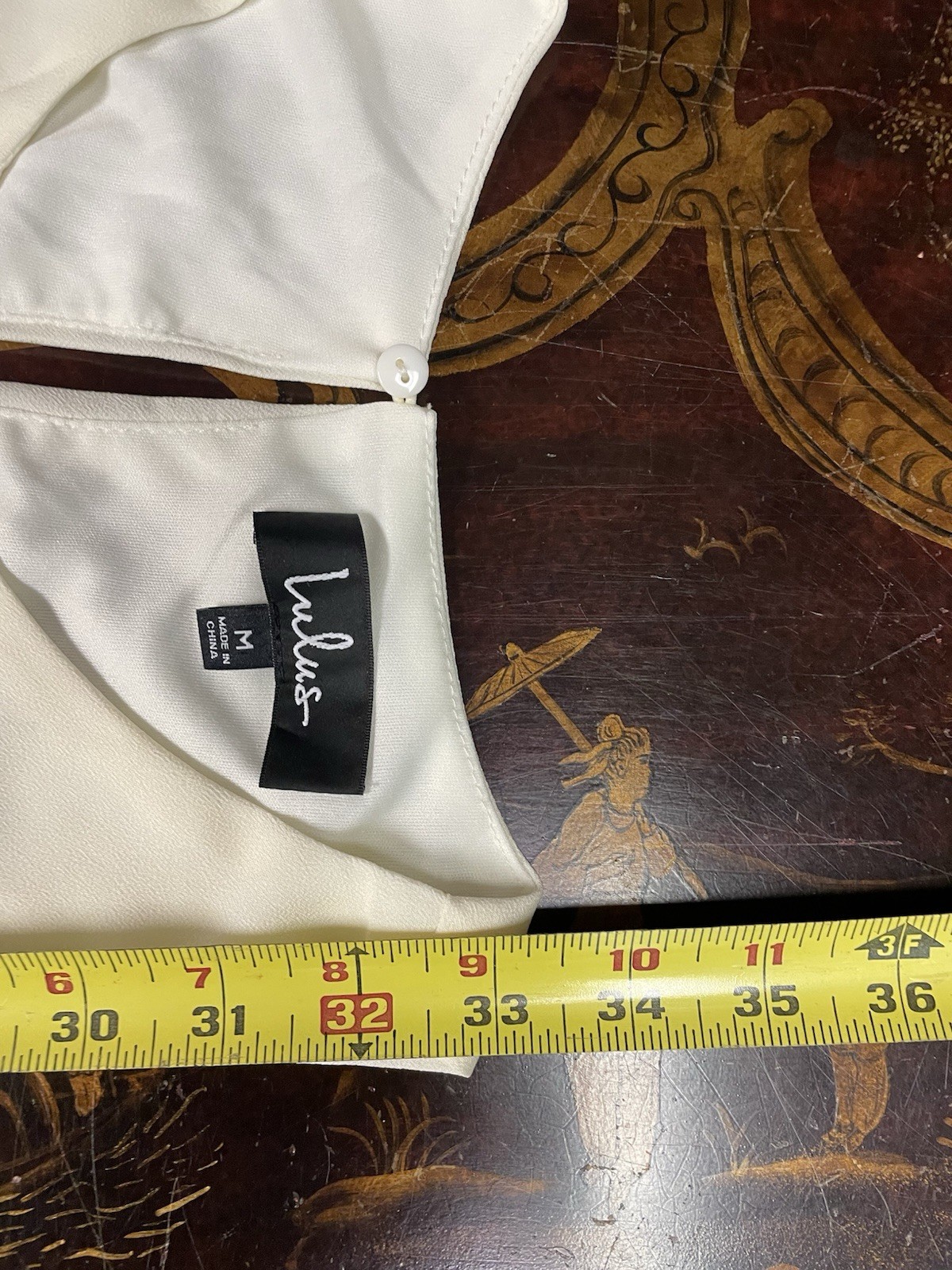 NWT Lulus Ivory Keyhole Gold Bar Accent Sleeveless Mini Shift Dress Cocktail M
