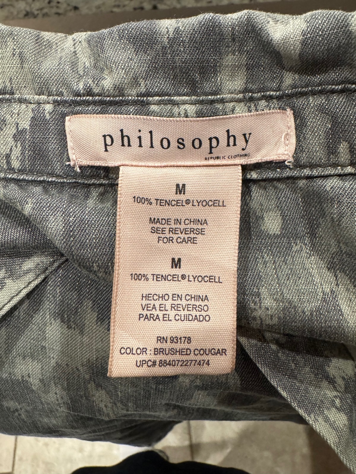 Philosophy Brushed Cougar Patterned Shirt Dress