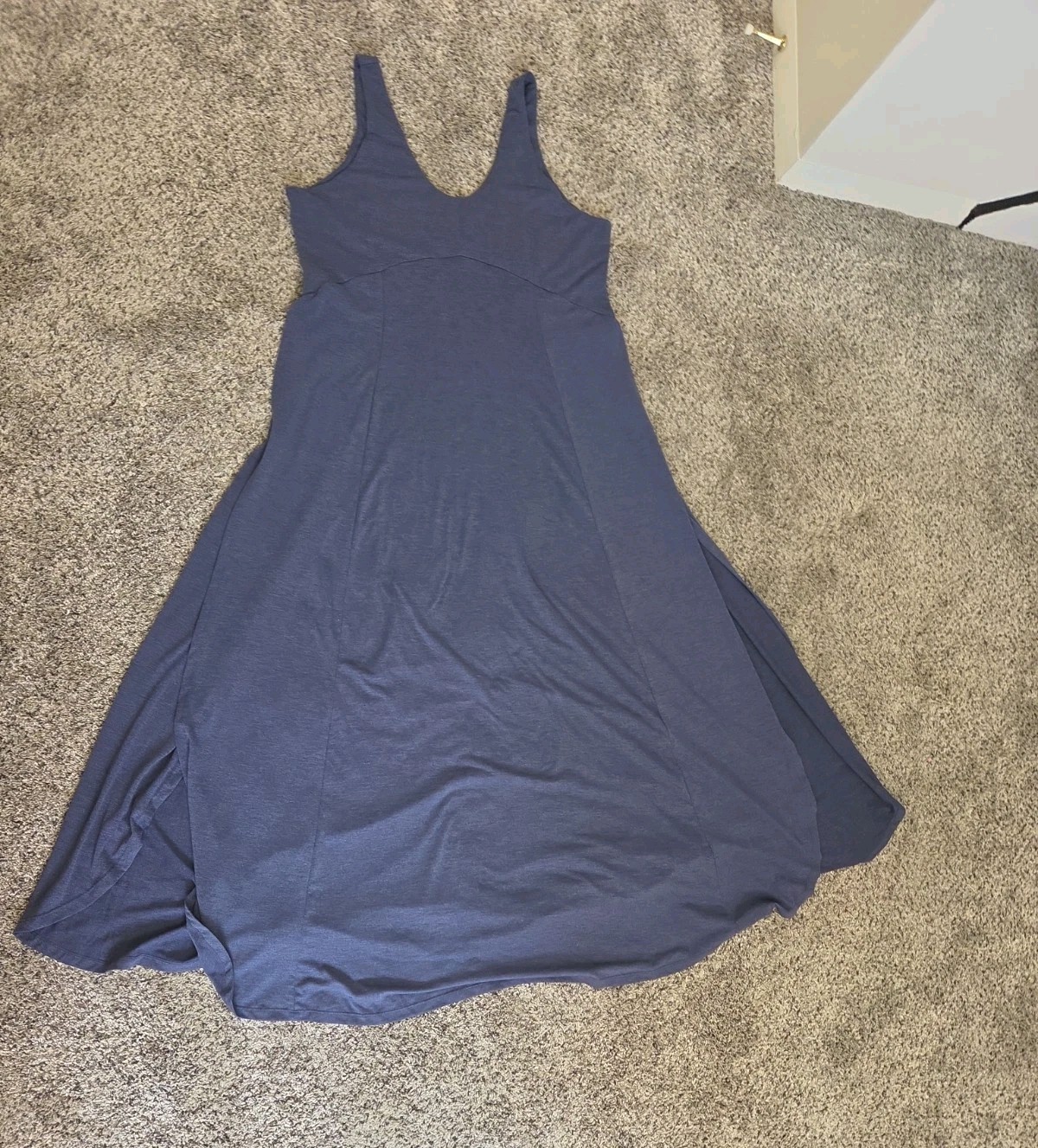 NWT Halara U-Neck Low Back Split Summer Sun Dress Womens L Blue Resortwear NWT