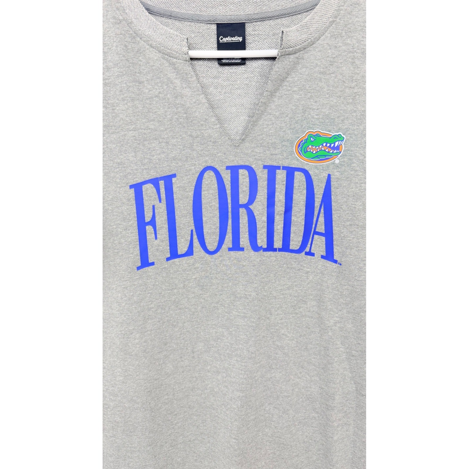 Captivating Florida Gators Sweatshirt T-Shirt Dress Collegiate Womens M Gray