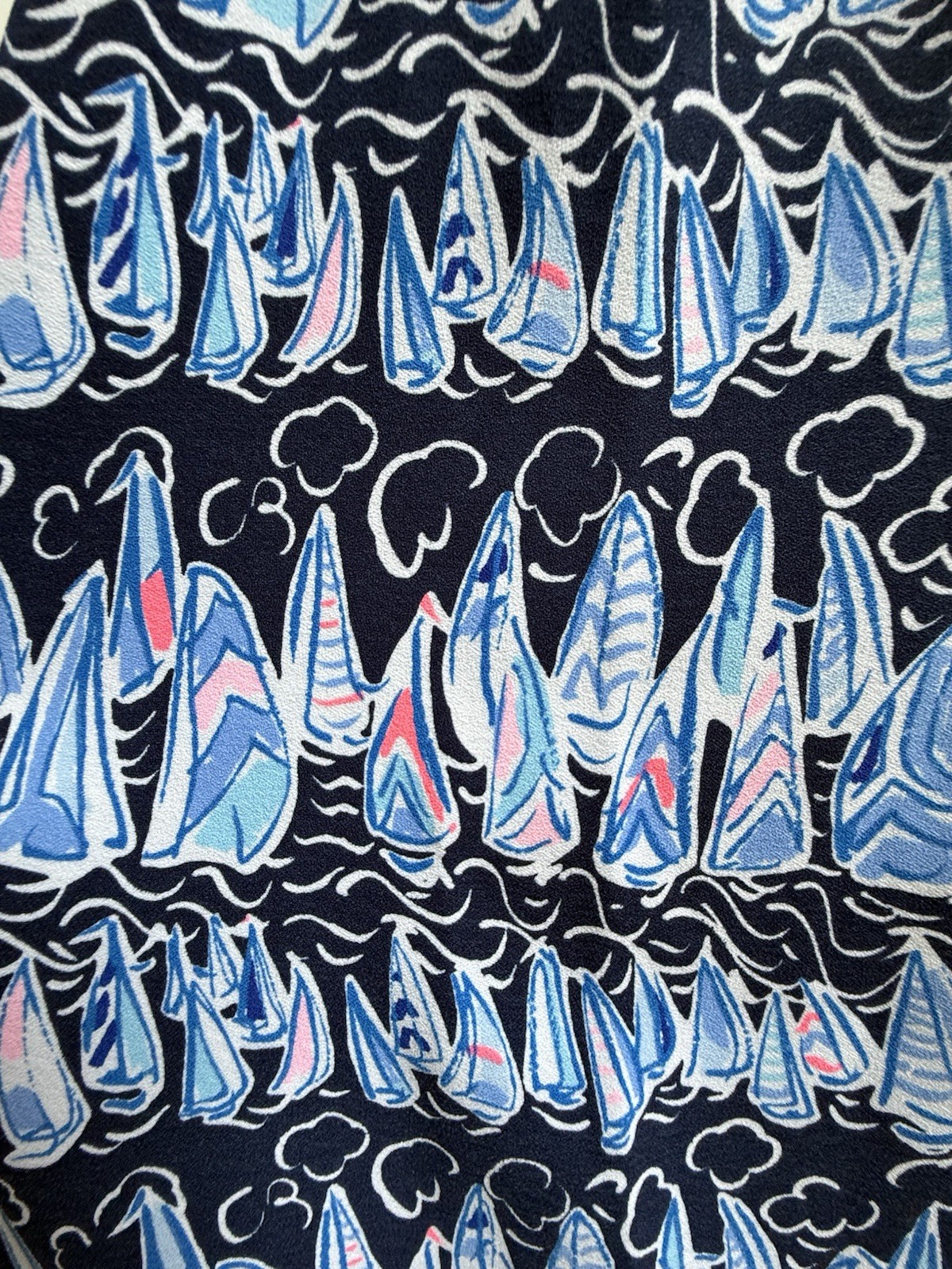 Lilly Pulitzer Jane Shift Dress 14 Low Tide Navy Sails & Stripes EUC Sailboat