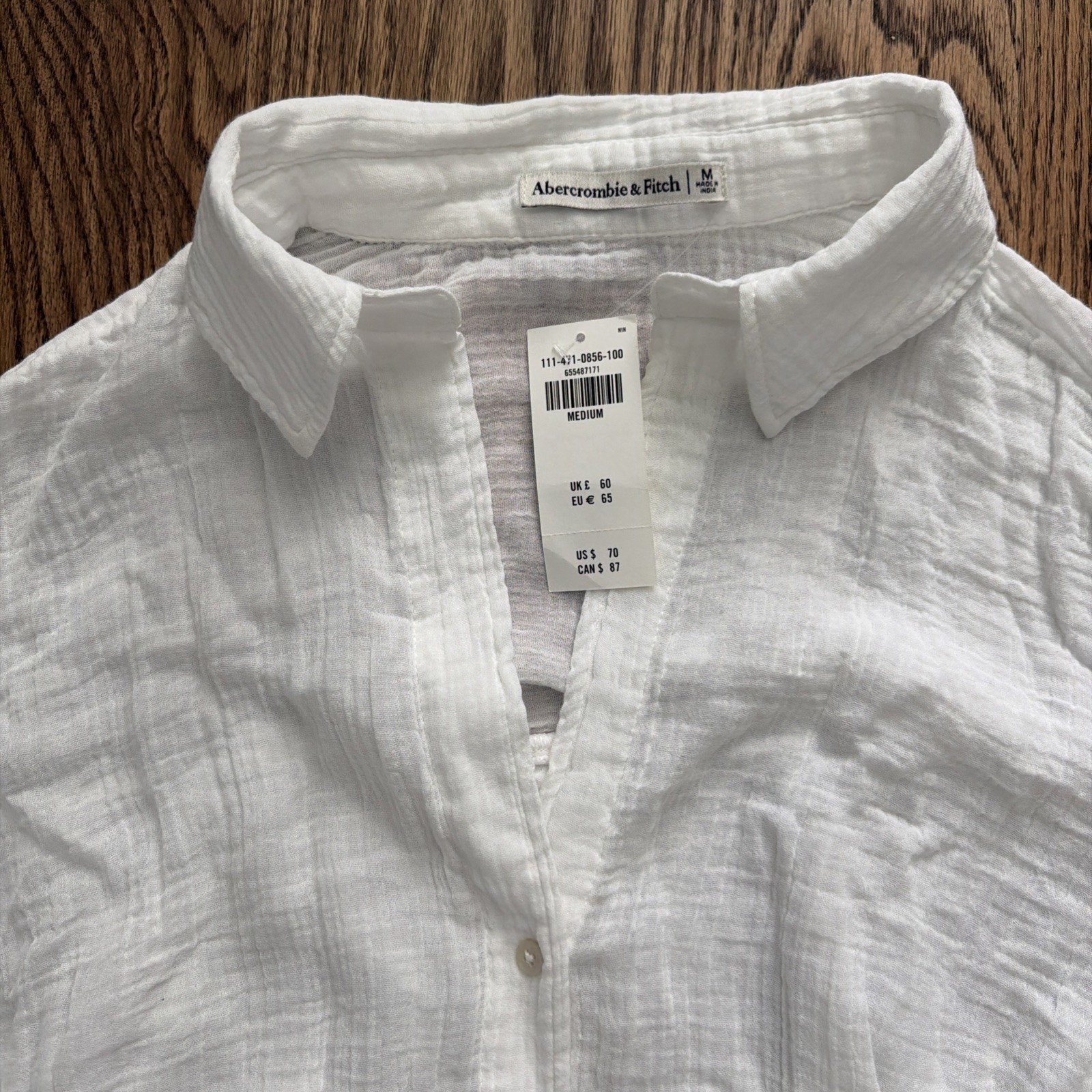 Abercrombie & Fitch White Gauzy Beach Mini Dress Cover up Size M