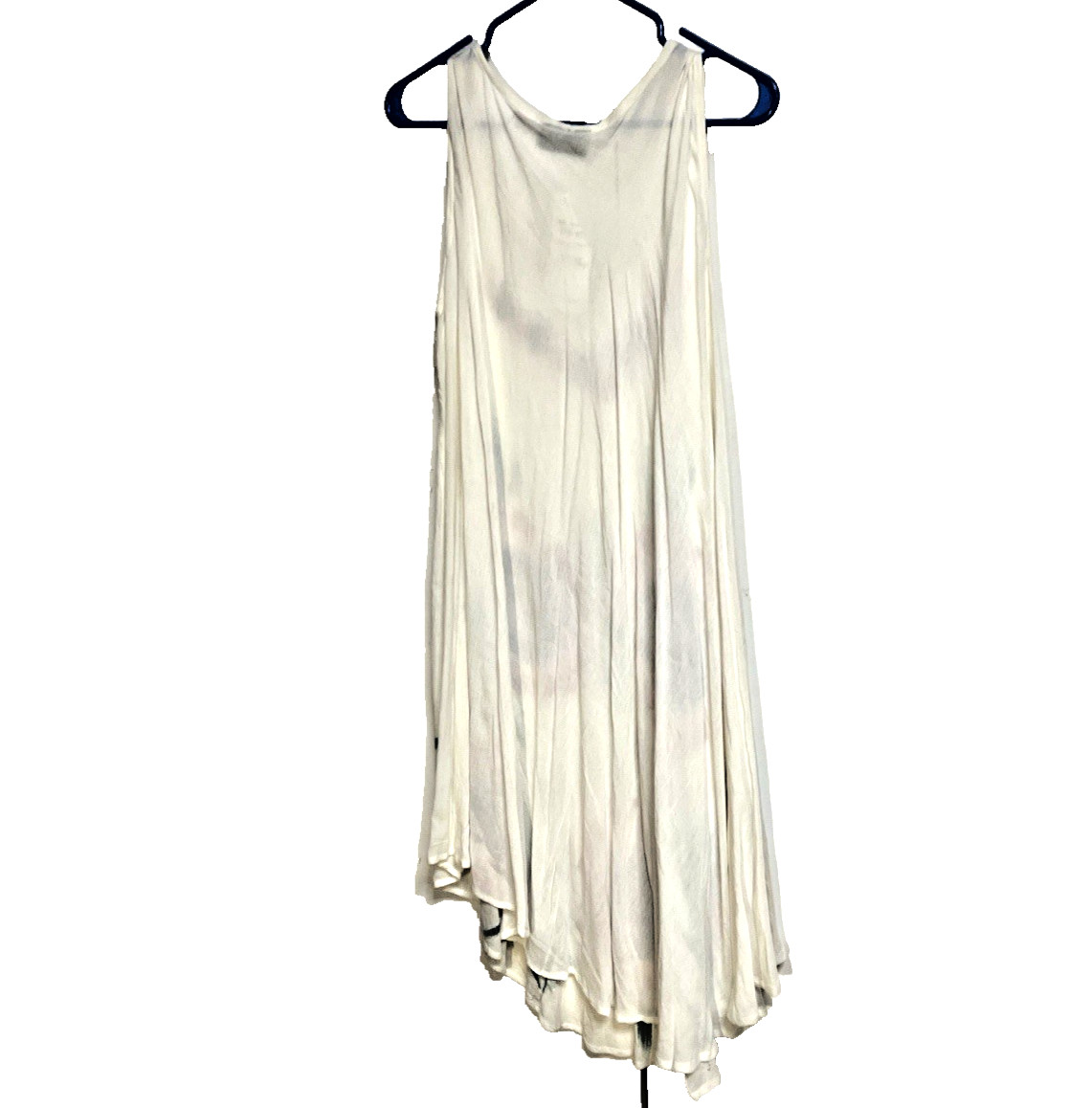 Jessica Taylor Dress High/Low One Size White W/Floral Print 100% Rayon Boho