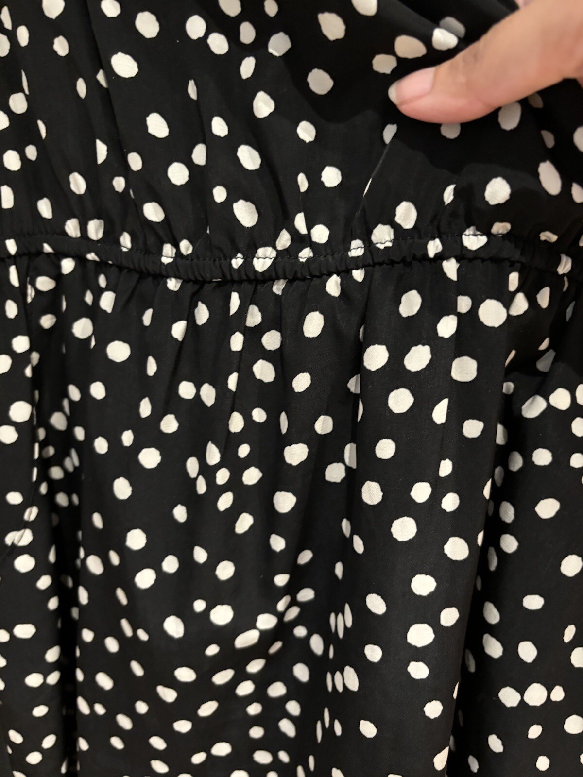 Forever21 Black& white Polka Dot belted elasticised summer dress with pockets