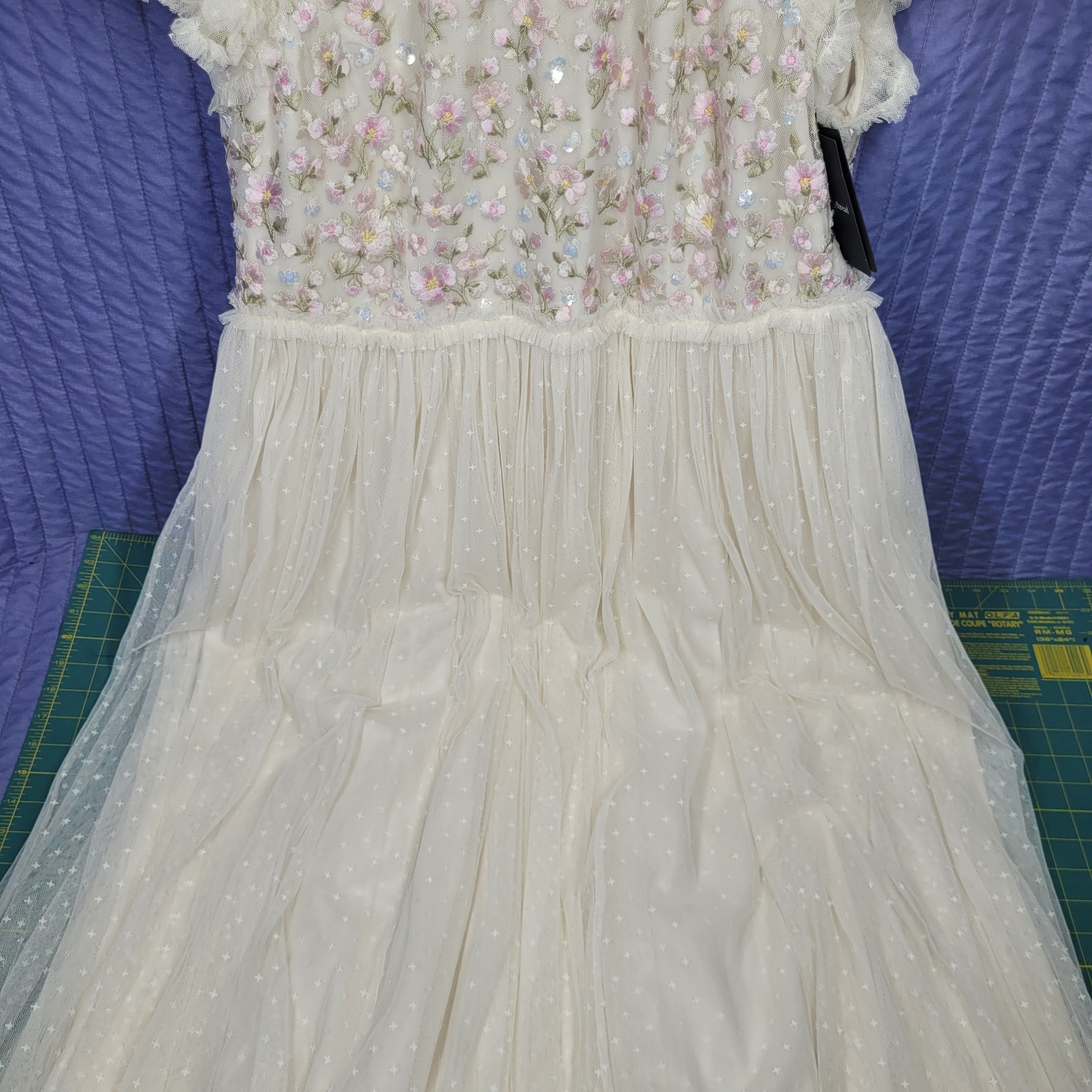 Needle Thread Dahlia Ditsy Bodice Round Neck Floral Embroidered Sequin UK20 US16