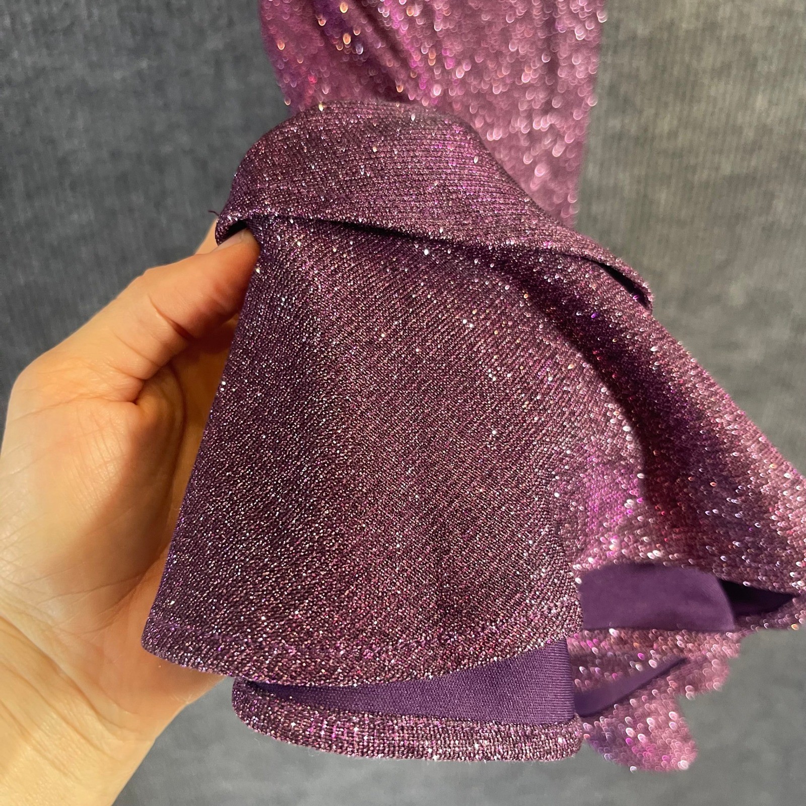 Dear Moon Glitter Ruffle Backless Bow Tie Mini Dress Junior 1 Purple Y2K Fairy