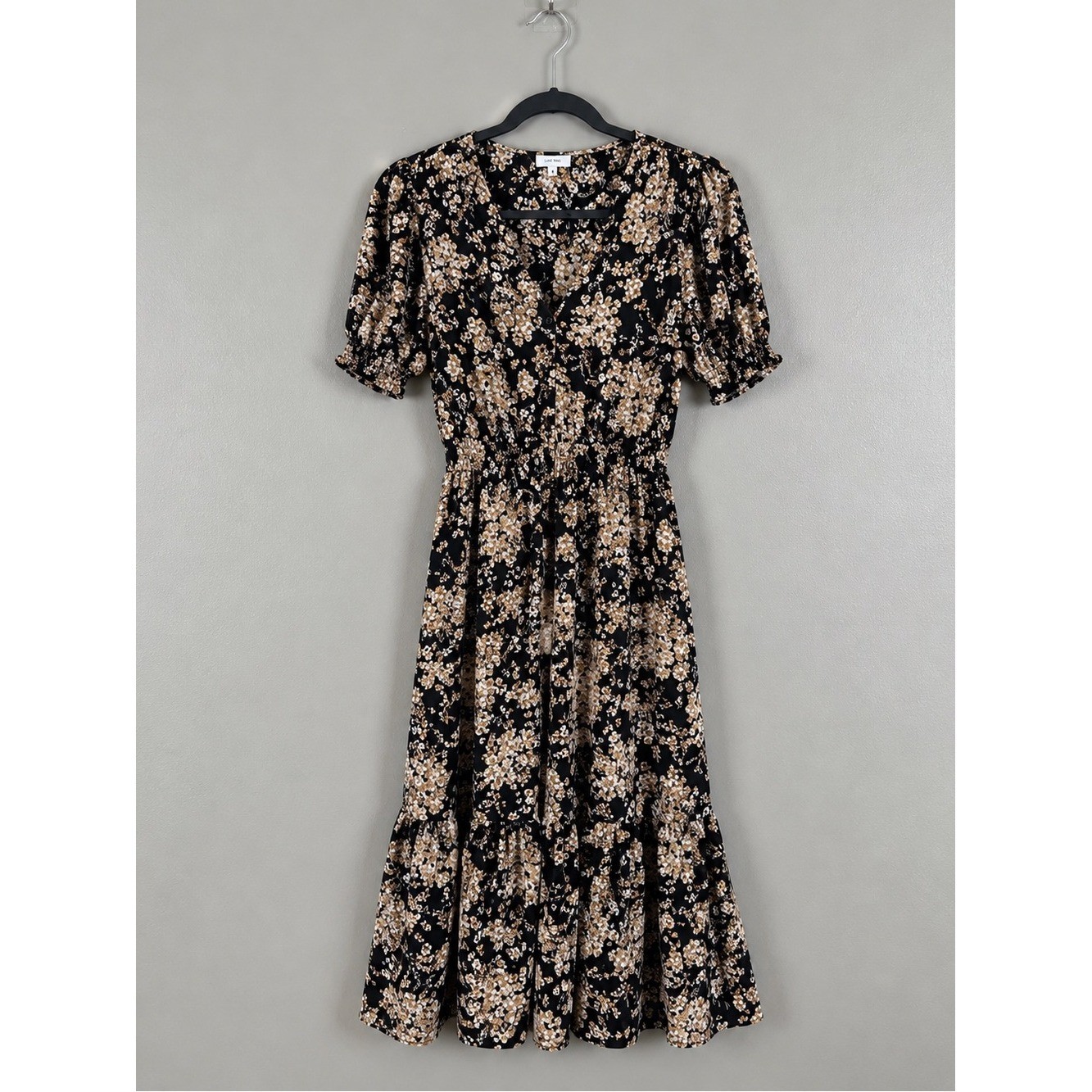 Floral Tiered Maxi Dress Size Small Cottage Prairie Peasant Bohemian Country