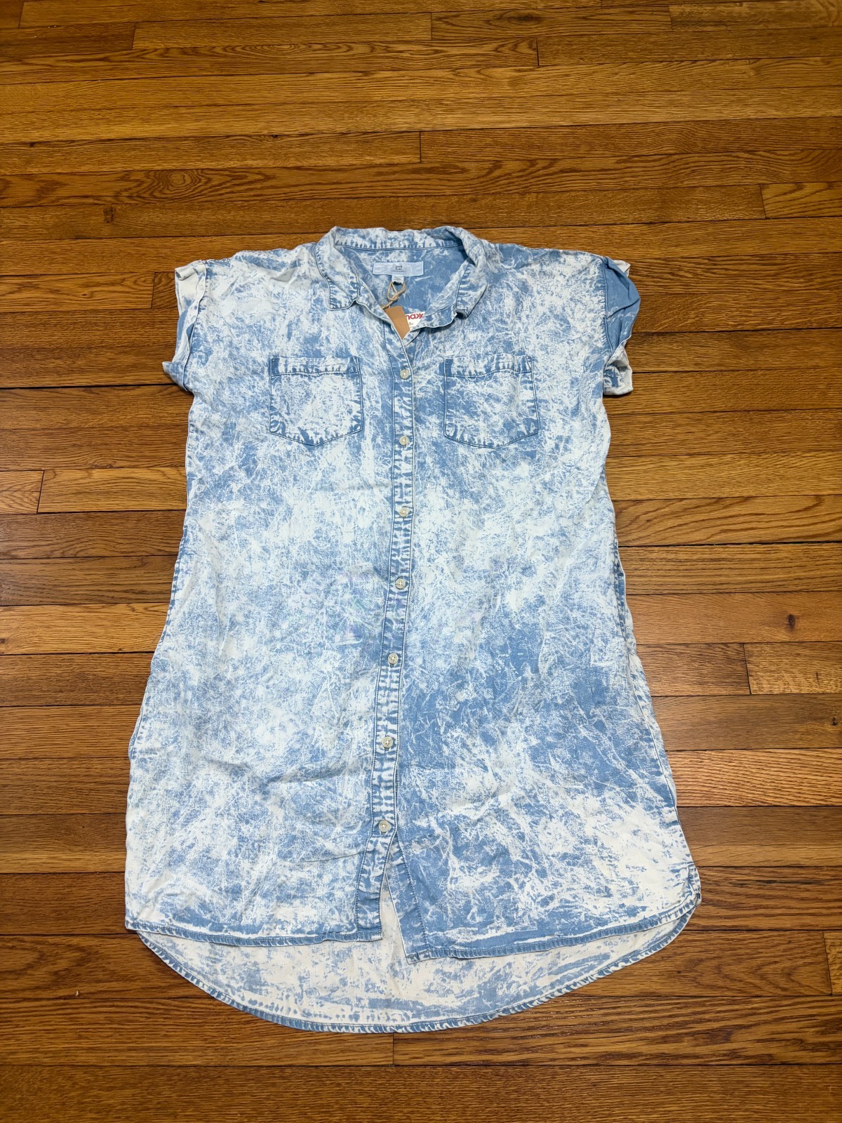 Thread & Supply Womens Button Down Shirt Dress Size Medium Blue Lyocell NEW NWT