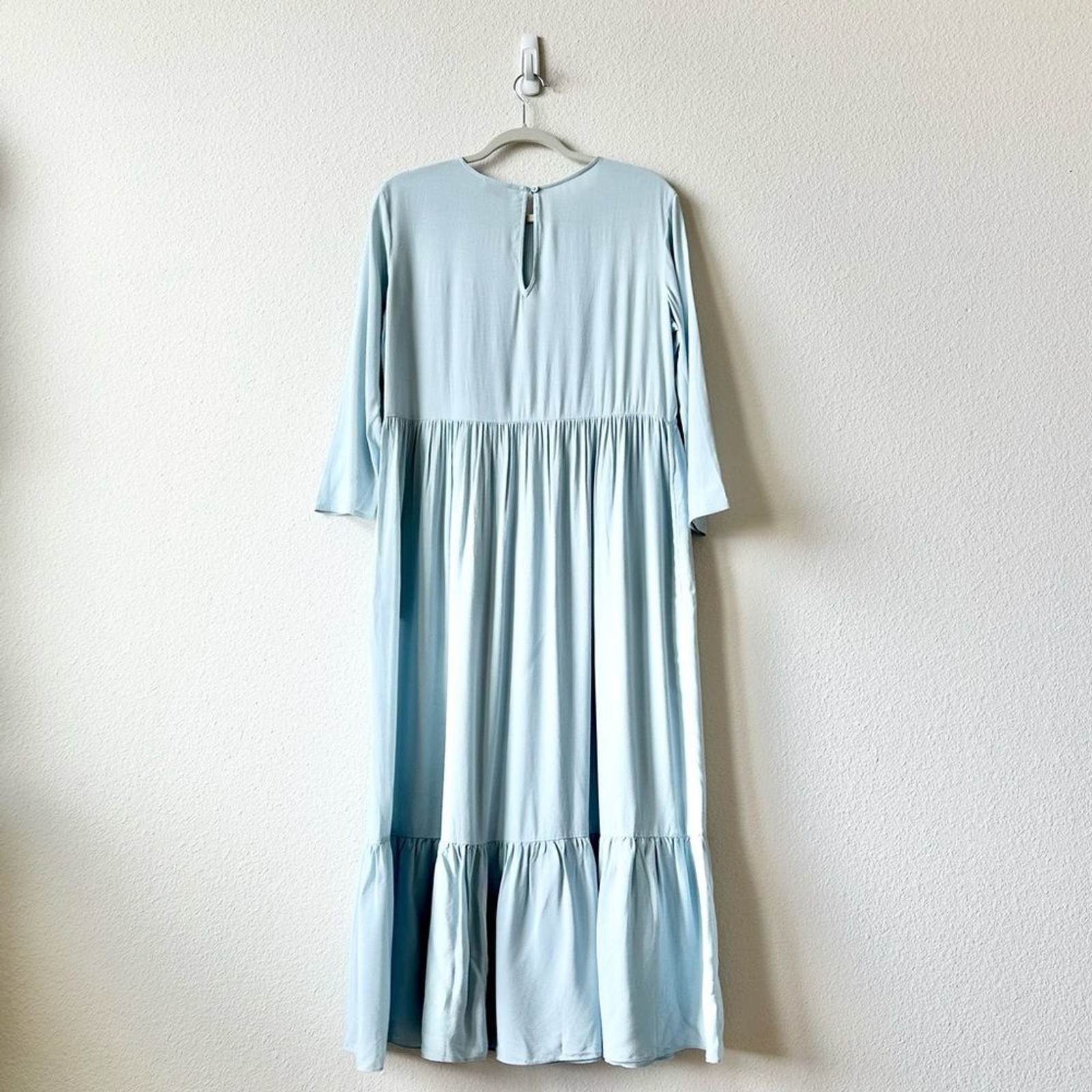 Aritzia Little Moon Heartstrings Tiered Midi Dress in Blue Size Small