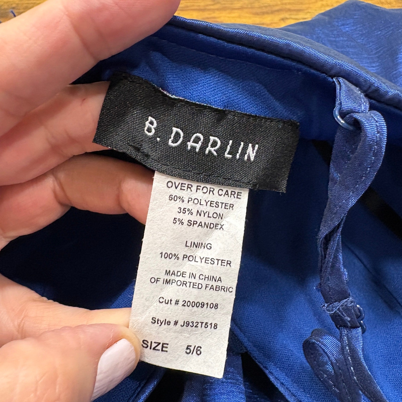 B Darlin Size 5/6 Dress Cocktail Hoco Prom Vintage Hi-Low Princess Taffeta Blue