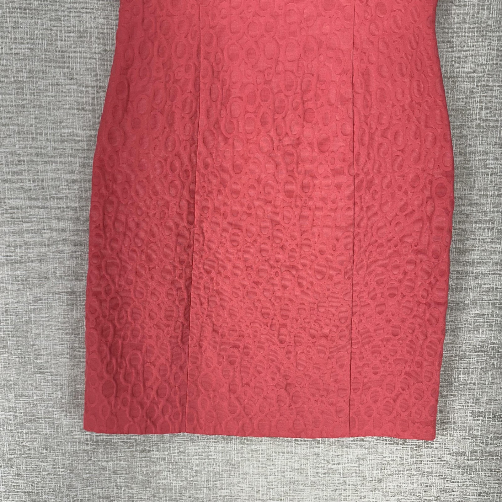 Studio I Dress Womens 10 Salmon Pink Textured Bow Sheath Lined Back Zip