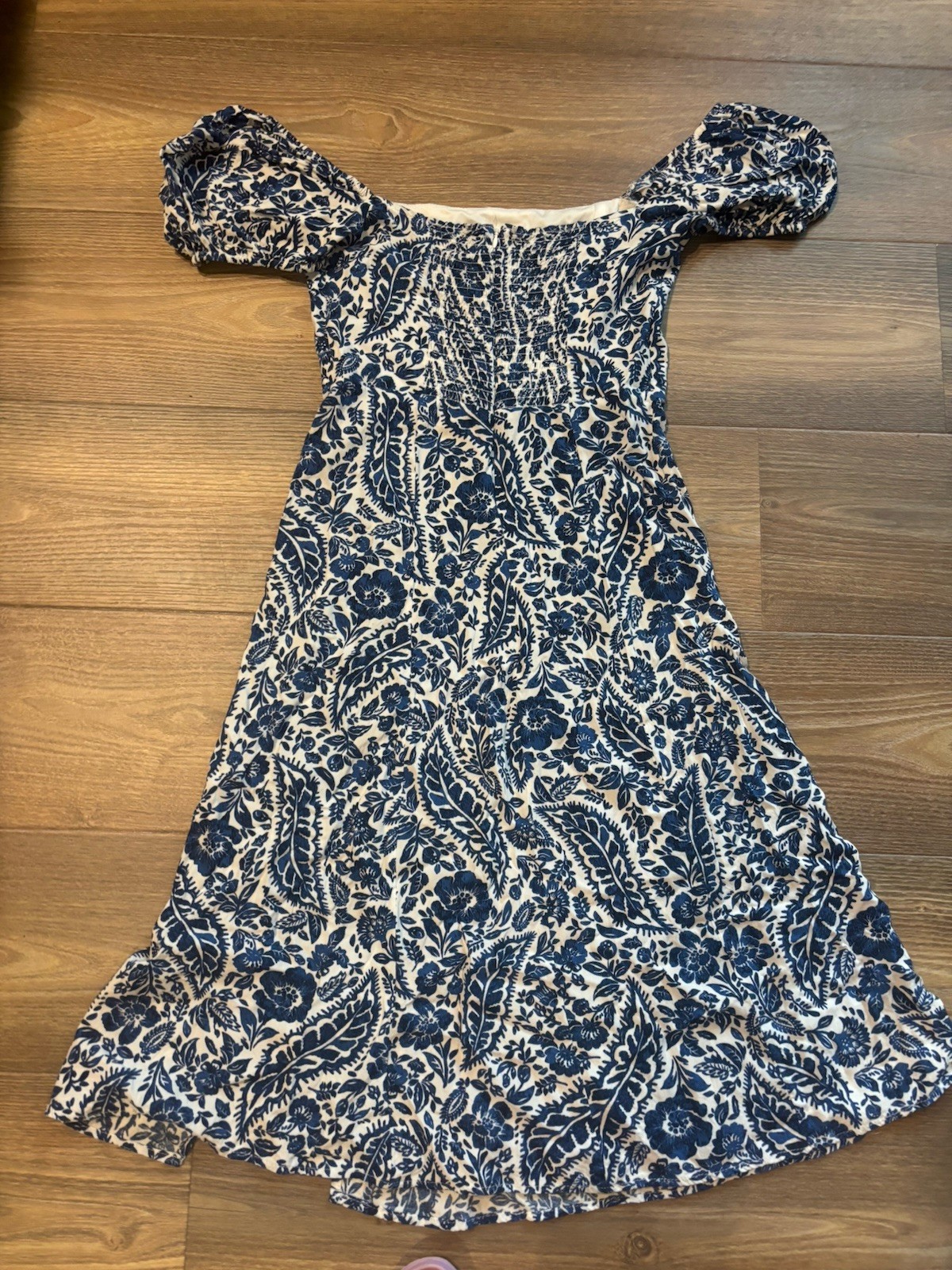 Mi Ami for Francesca’s blue floral cottage core feminine front slit maxi dress S