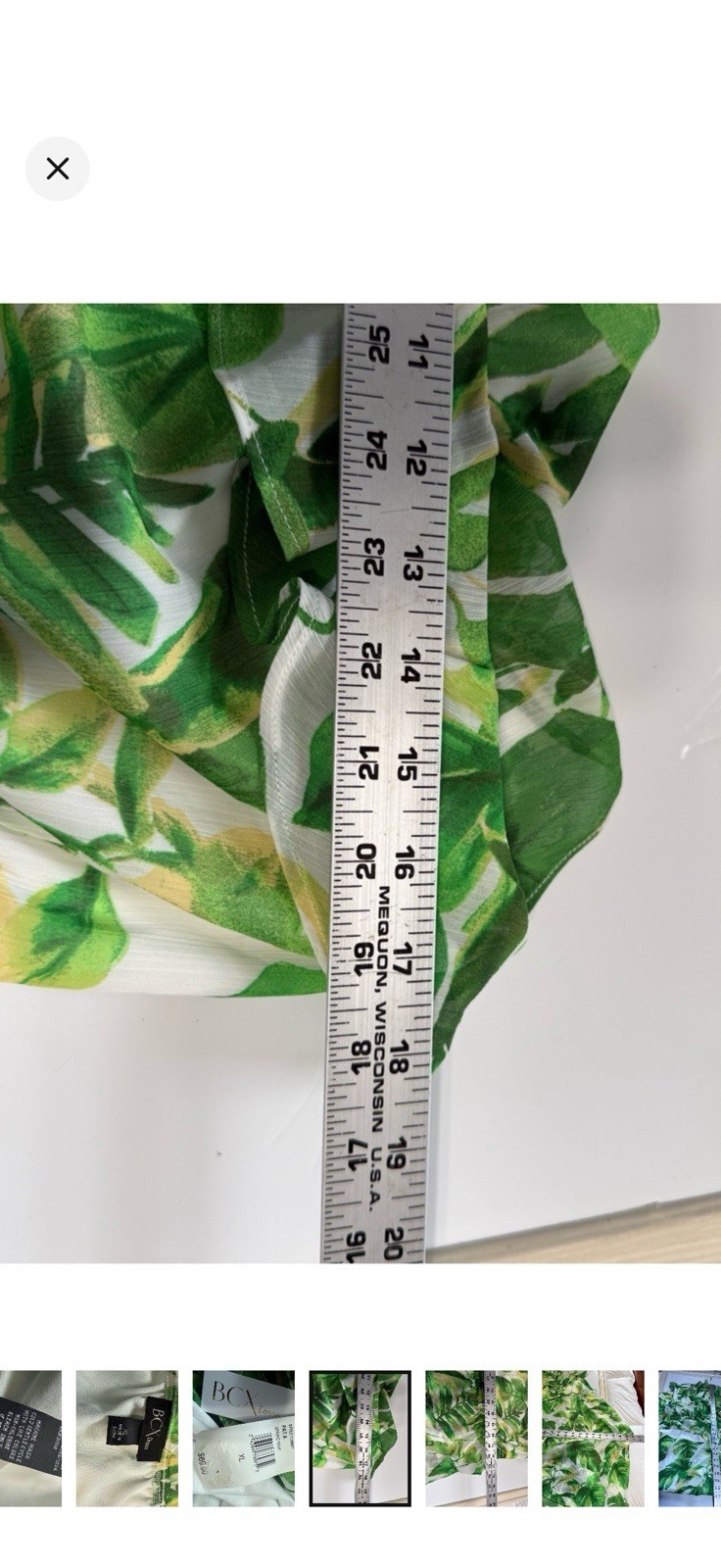 BCX Tropical Leaf Print Halter Maxi Dress High Low Ruffle Hem Size XL NWT