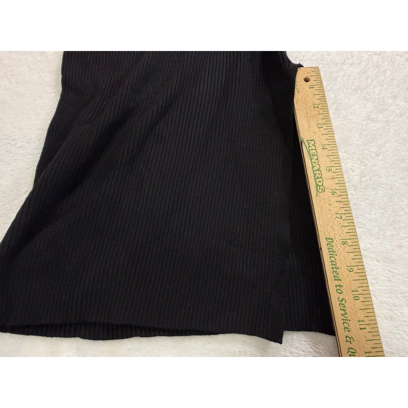 Anrabess Black Ribbed Mock Turtleneck Long Sleeve Midi Dress Knit Small