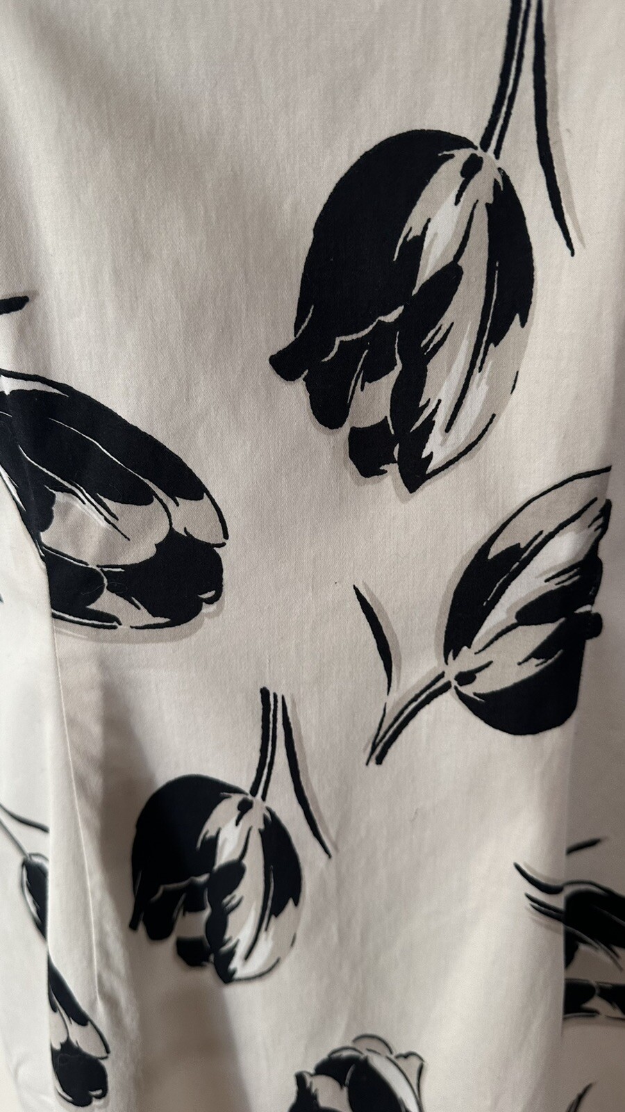 Precis cream & black tulip patterned cotton mix lined occasion dress Size 8