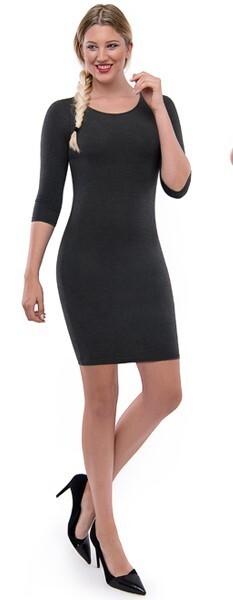 NWT Classic Slim Fit 3/4 Sleeve Dress Charcoal Medium