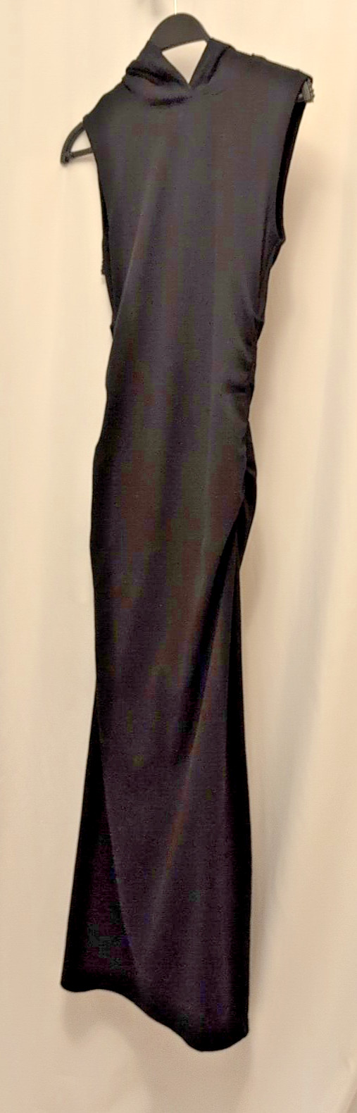 Abound S nwot long ruched sides hoodie ribbed sleeveless dress bttm slit unique!