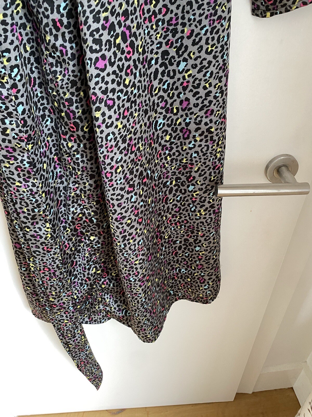 Dancing Leopard SilkFred DOVE maxi dress multi colour animal print UK 10 BNWT