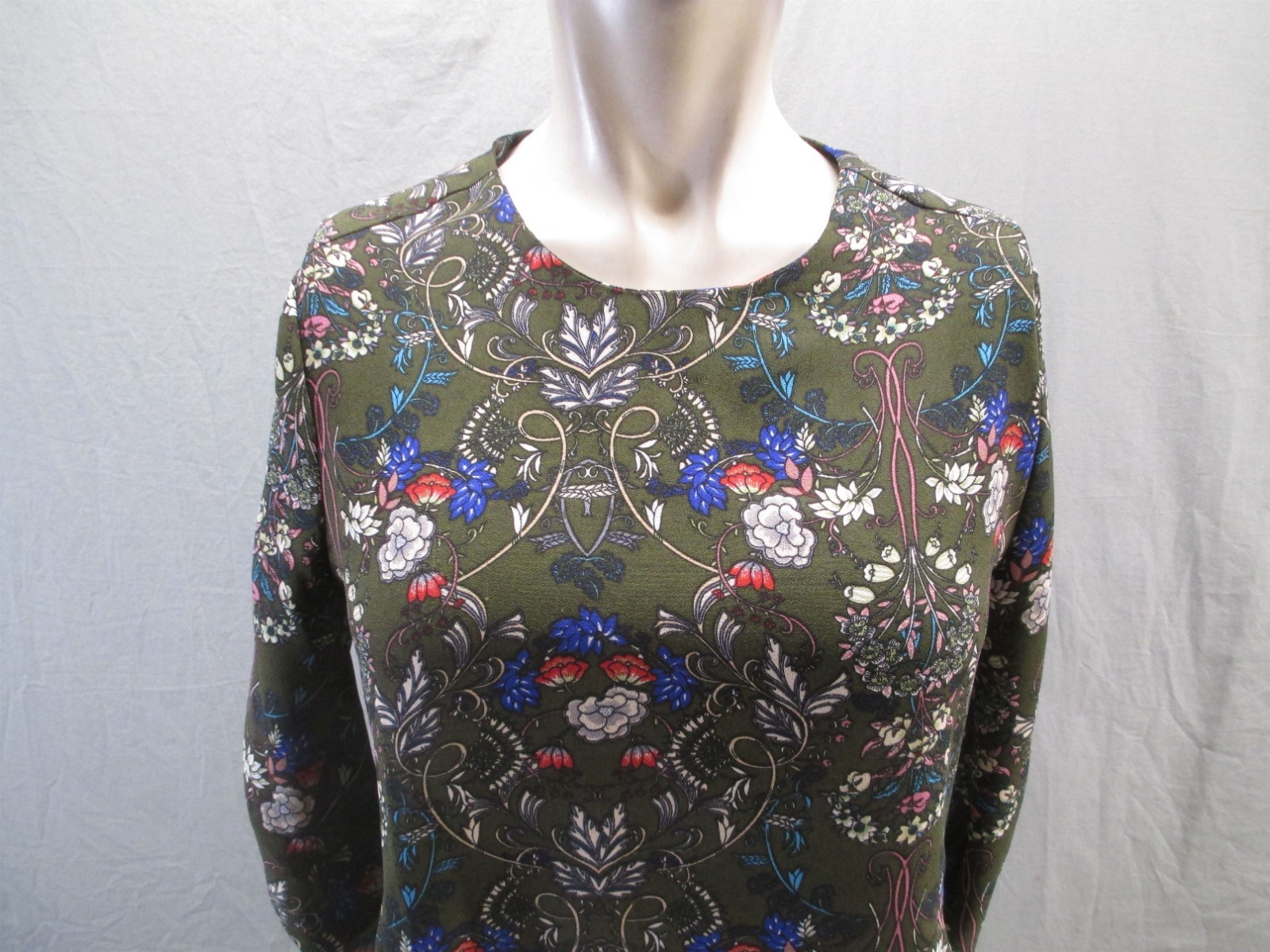 Sfera Size S Womens Multicolor Floral Long Sleeve A Line Beauty Zipper Dress 367